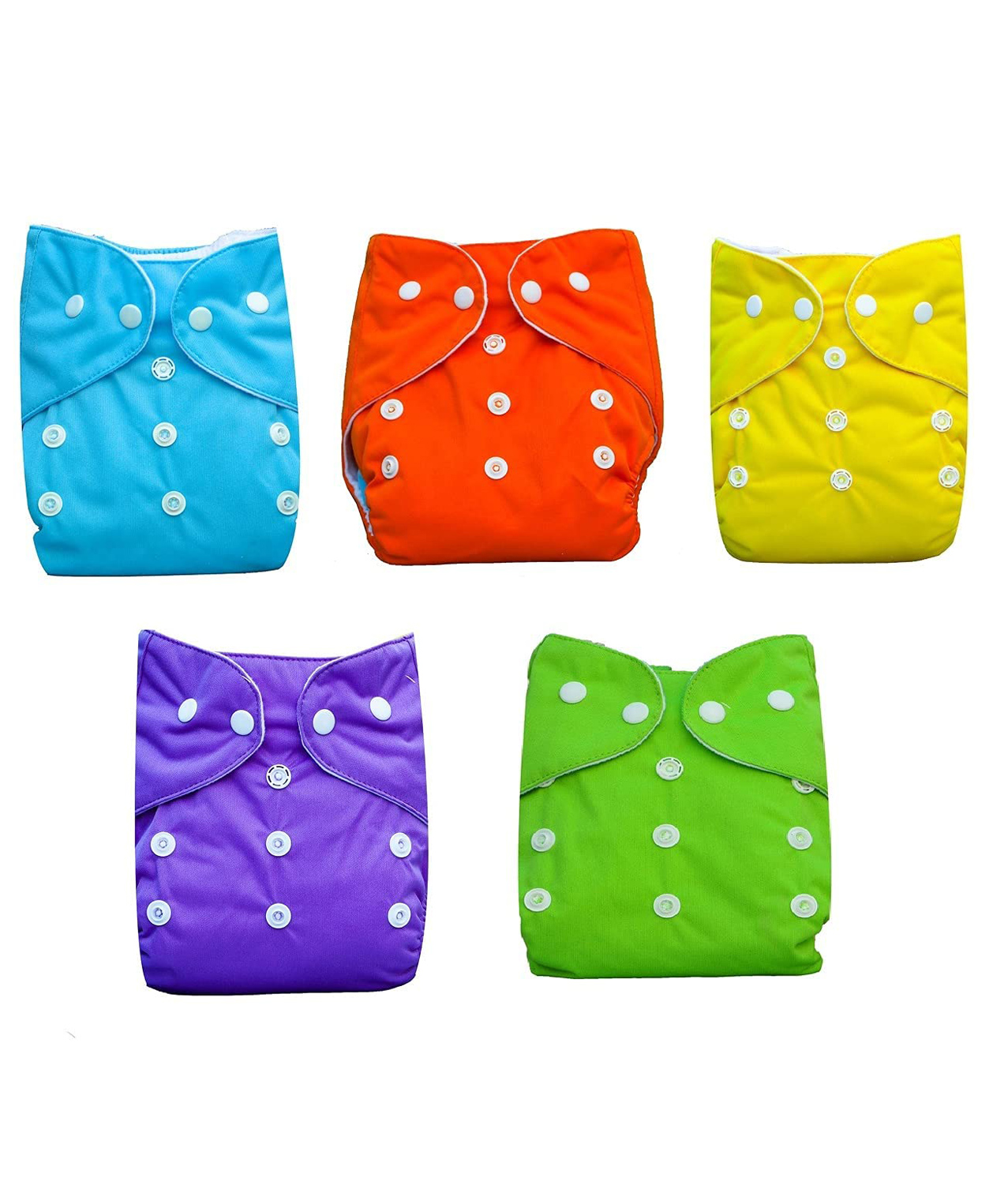 Sparkle Joy Free Size Reusable Cloth Diaper Without Insert Pack Of 5 - Multicolor-image-40