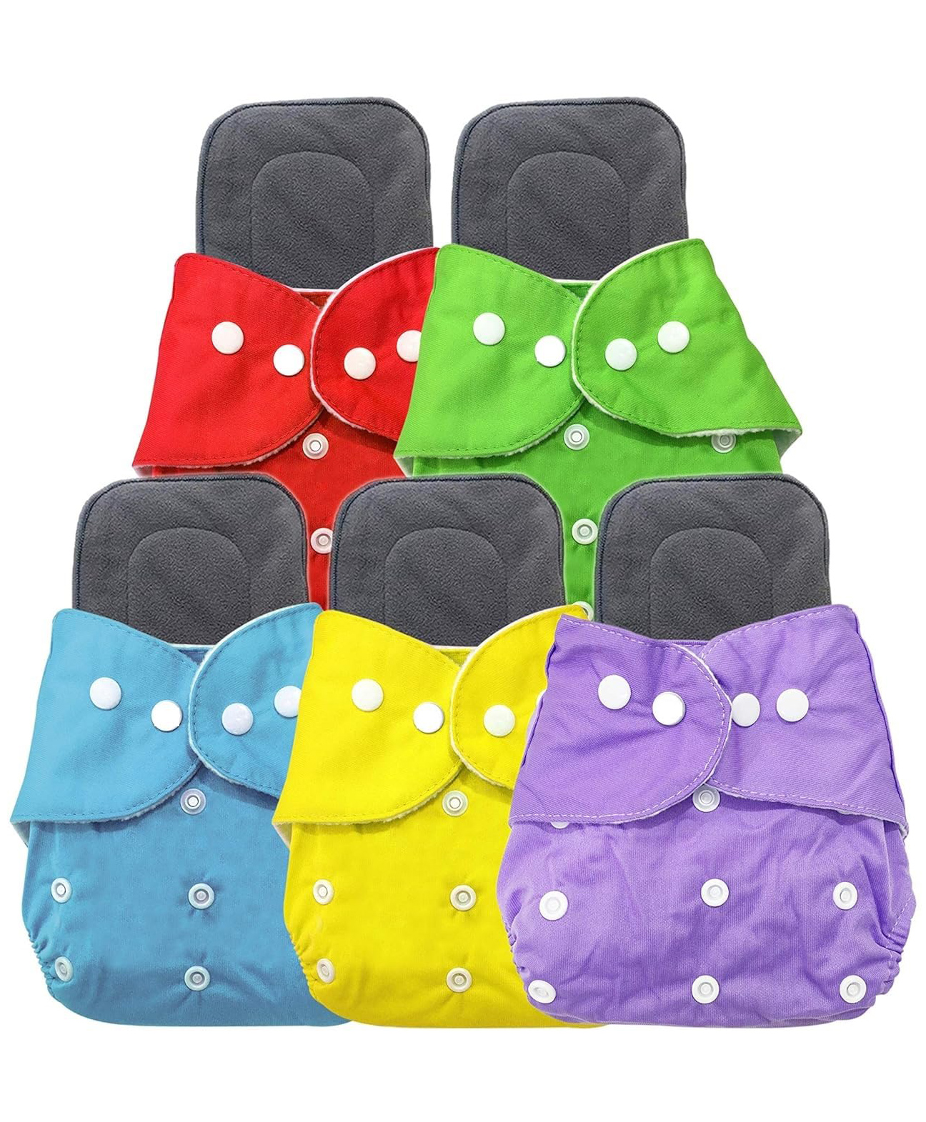 Sparkle Joy Free Size Reusable Cloth Diaper With Insert Pack Of 5 - Multicolor-image-35