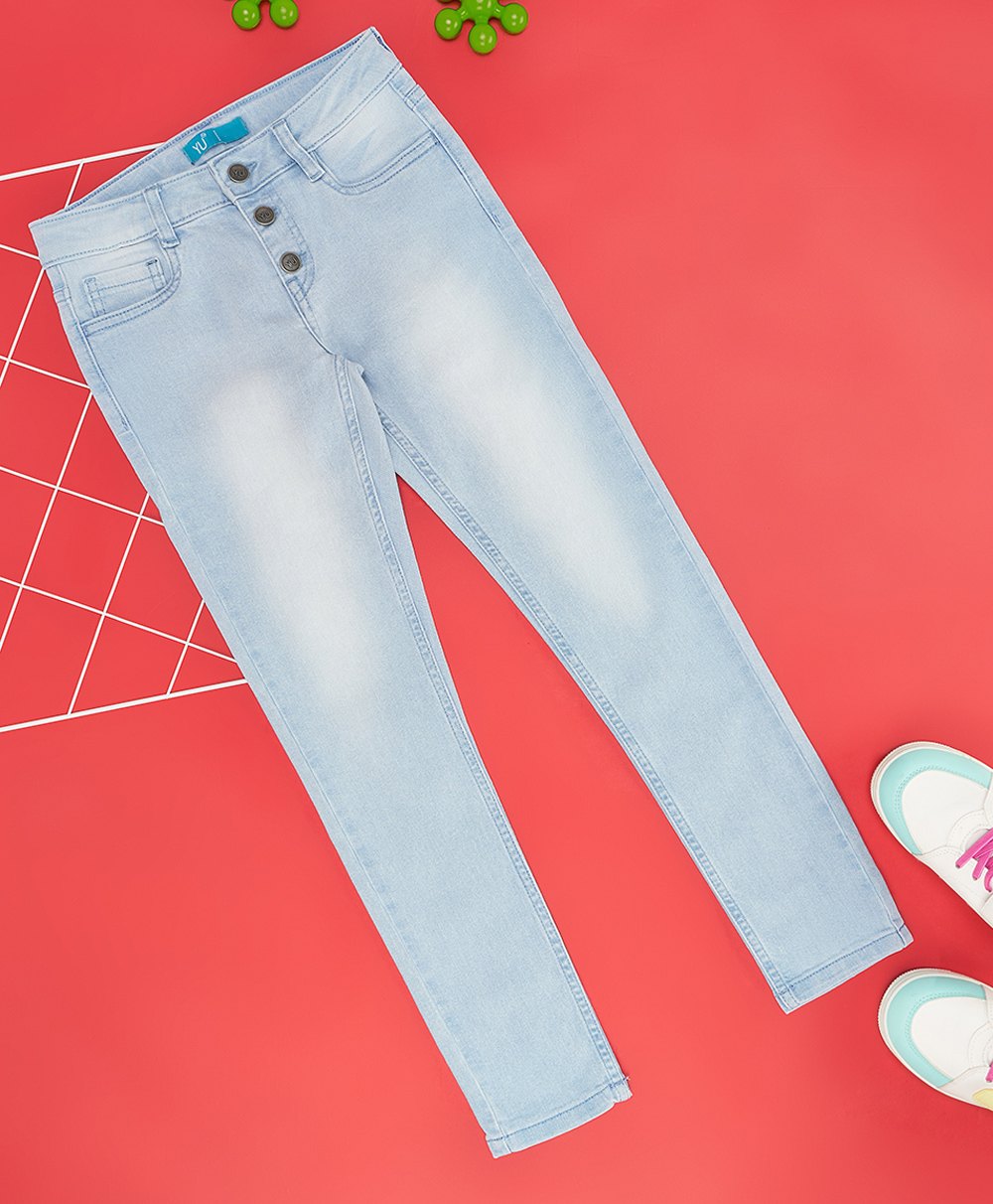 YU by Pantaloons Mild Washed Jeans - Light Blue-picture-26