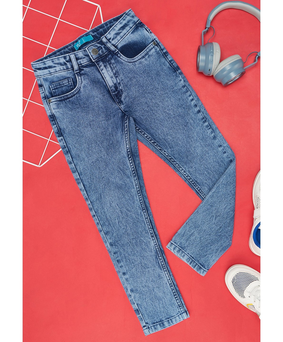 YU by Pantaloons Mild Washed Jeans - Medium Blue-picture-25