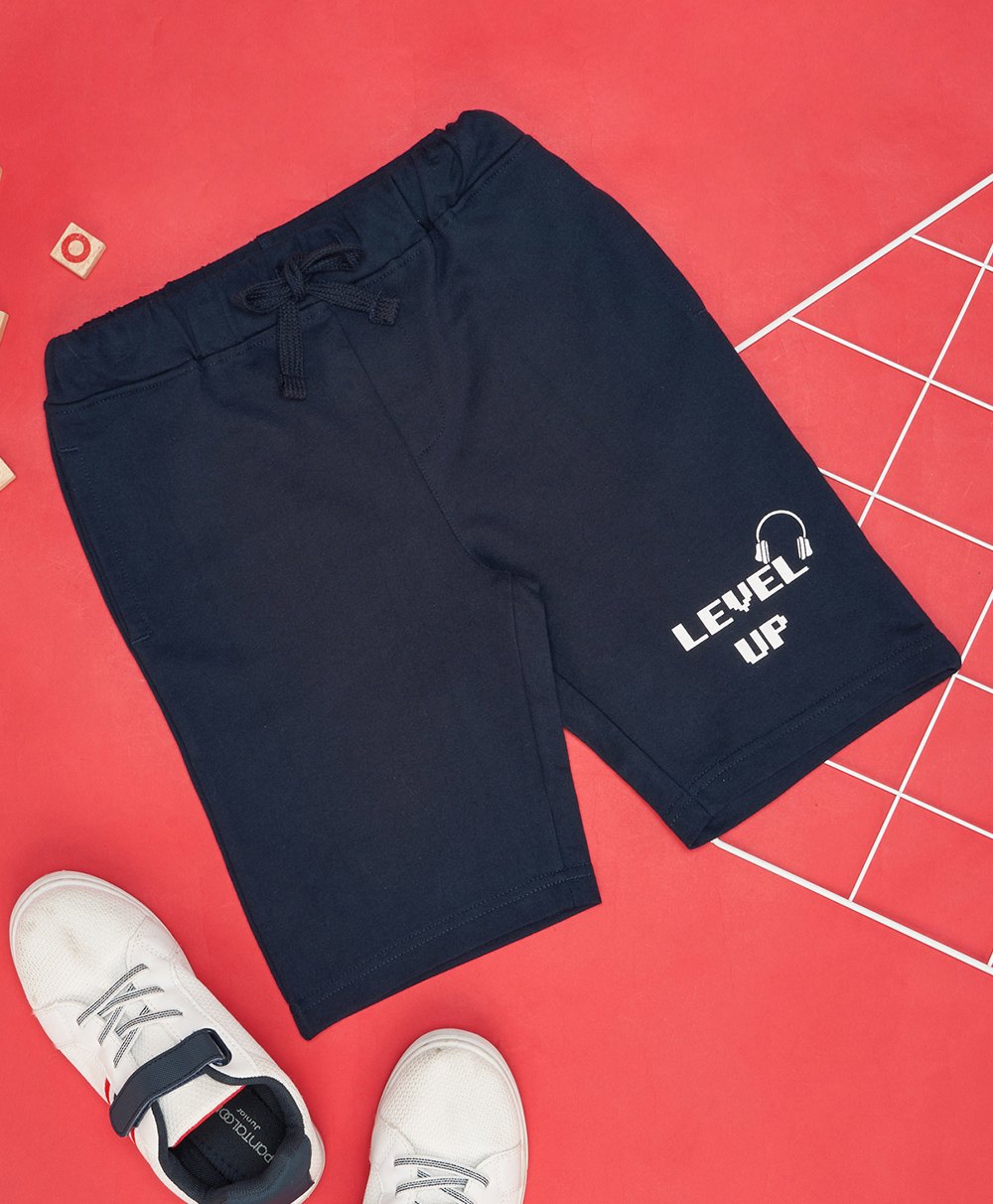 YU by Pantaloons Level Up Text Printed Shorts - Navy-picture-33