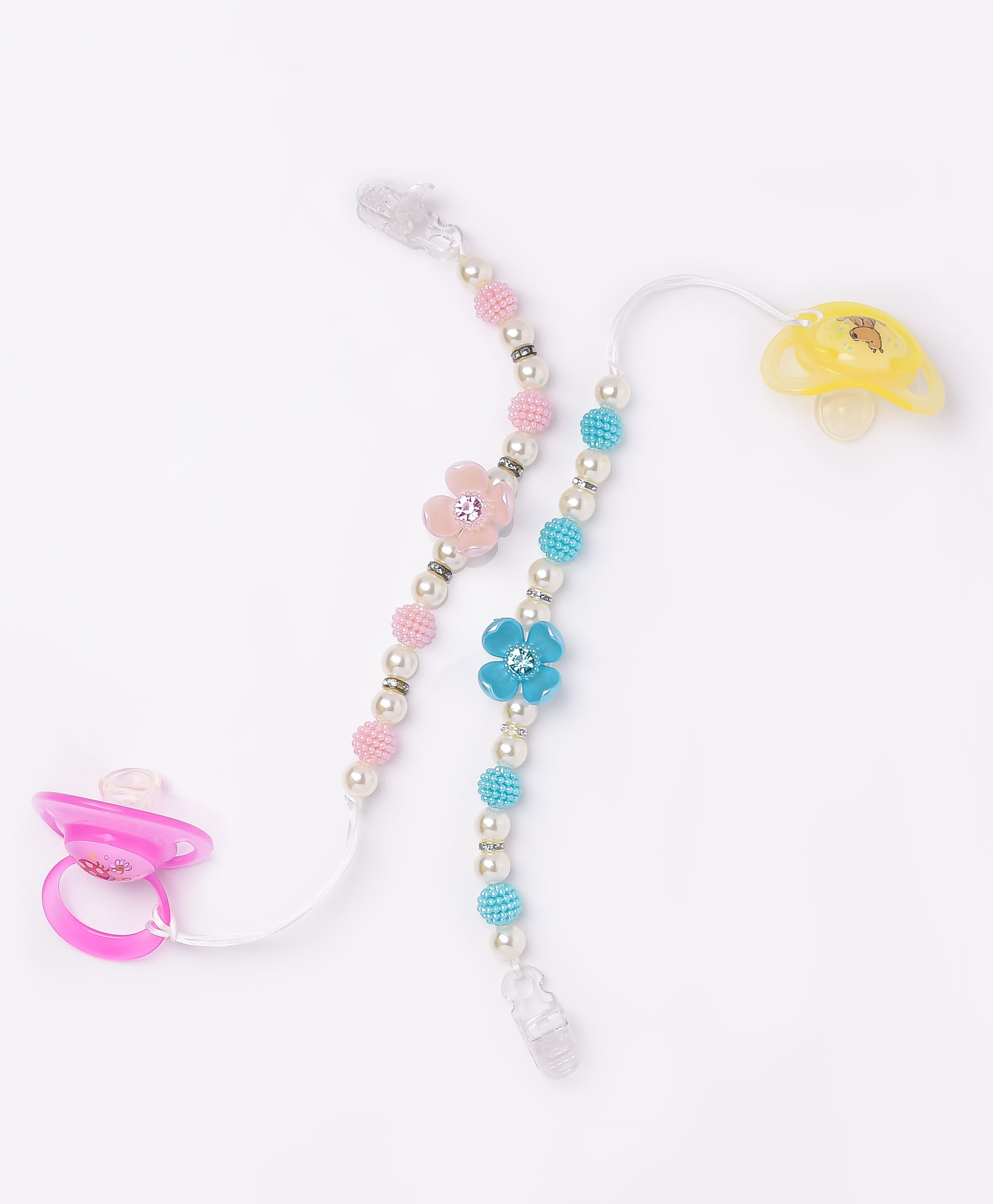 The Little Lookers Silicone Pacifier Clip for Baby Boys and Girls, Fits Most Pacifiers and Teething Toys Pack of 2 - Blue & Baby Pink.-image-25