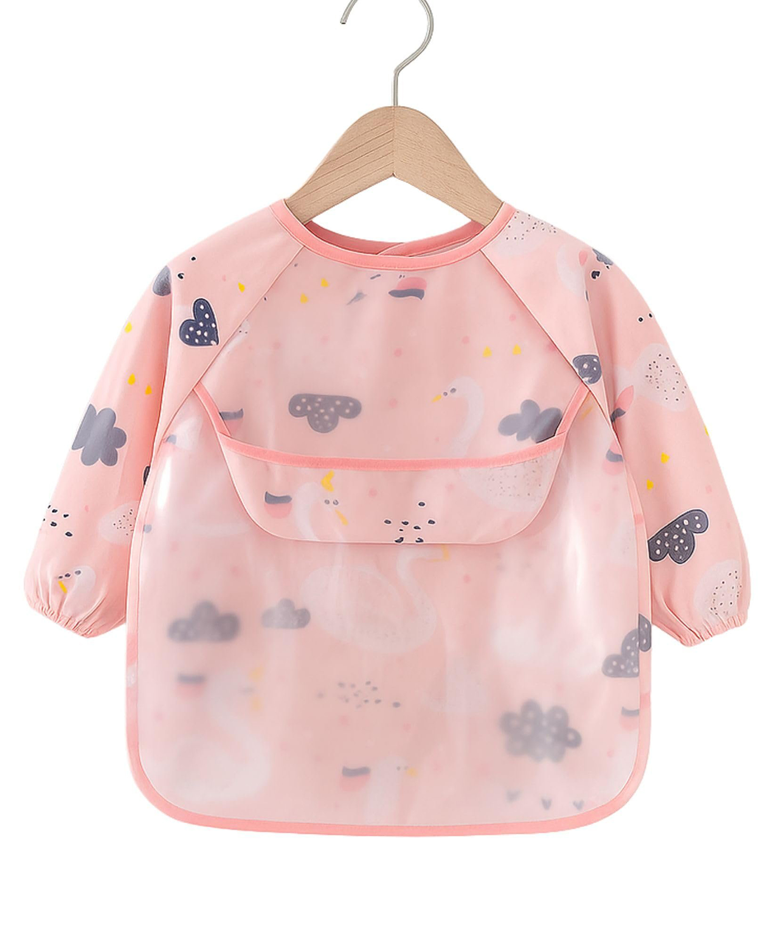 The Little Lookers Baby Bibs with Pocket I Long Sleeved Bib for Toddlers, Kids I Washable, Lightweight & Waterproof, Bibs for 6-24 Months Baby - Print May Very (Peach)-picture-13