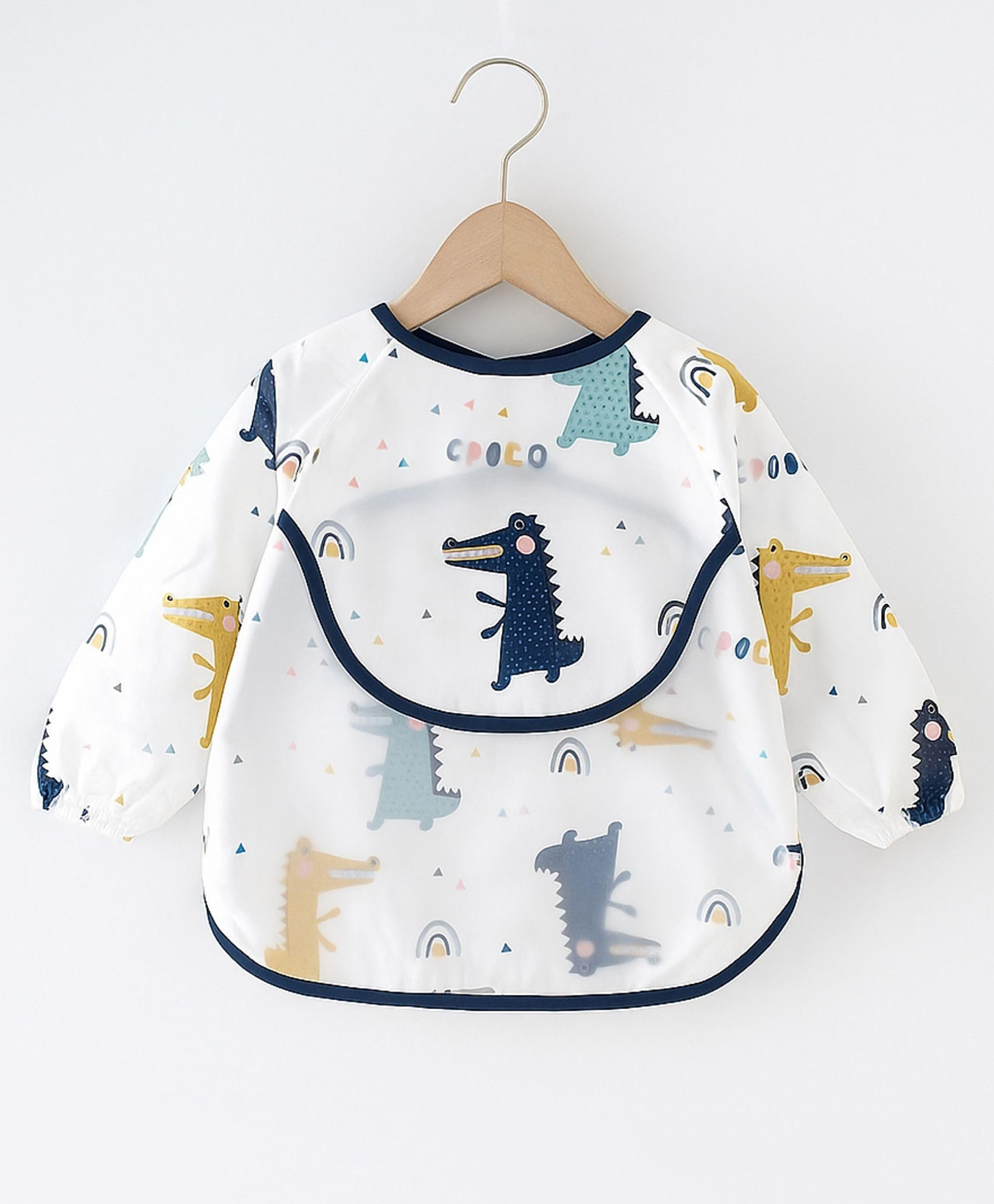 The Little Lookers Baby Bibs with Pocket I Long Sleeved Bib for Toddlers, Kids I Washable, Lightweight & Waterproof, Bibs for 6-24 Months Baby - Print May Very (Green)-picture-20