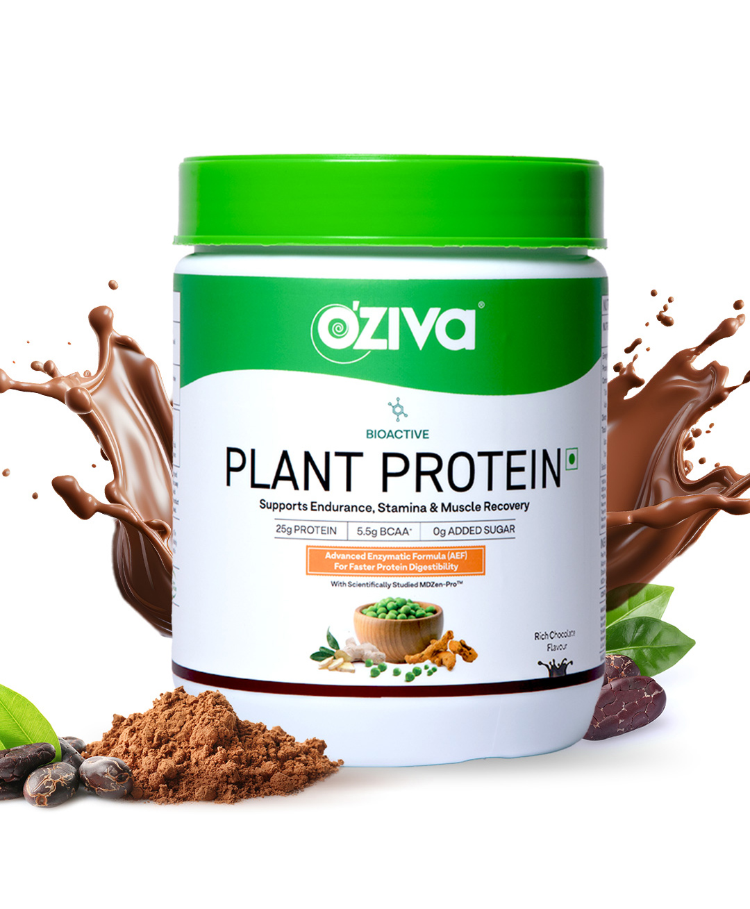 OZiva Bioactive Plant Protein, 25g Protein - Rich Chocolate, 500g-picture-19