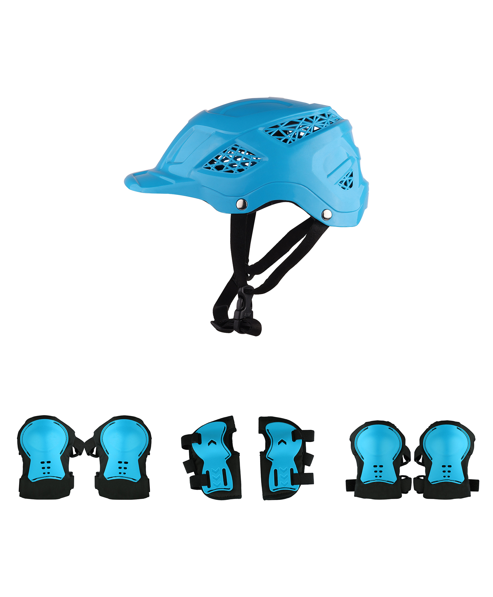 Steelbird Skating / Cycling Helmet along with Protector- Light Blue-M-image-42