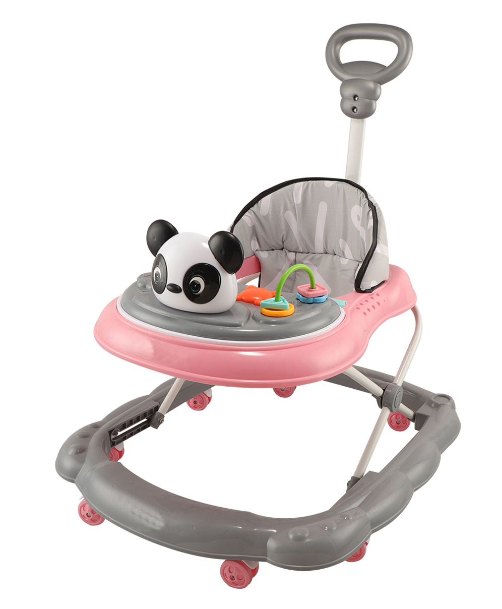 JoyRide Kidzoo BabyGo Musical Panda Walker Compact Foldable Activity Walker with Adjustable Height & Parental Handle for Boys|Girls  - Pink-picture-36