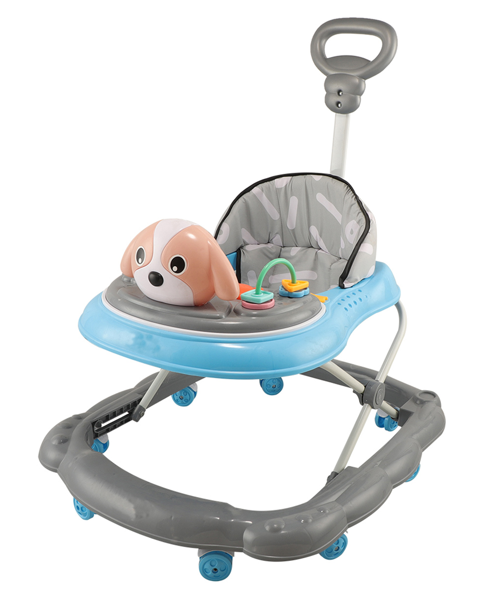 JoyRide Kidzoo BabyGo Musical Puppy Walker Compact Foldable Activity Walker with Adjustable Height & Parental Handle for Boys|Girls  - Blue-picture-38