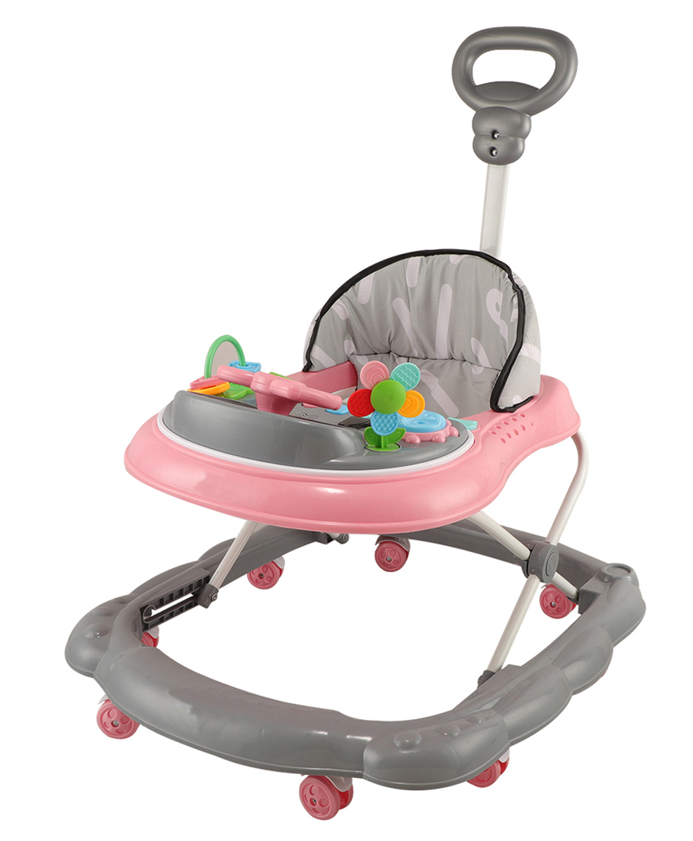 JoyRide Kidzoo BabyGo Musical Mini Explorer Walker Compact Foldable Activity Walker with Adjustable Height & Parental Handle for Boys|Girls Pink-picture-33