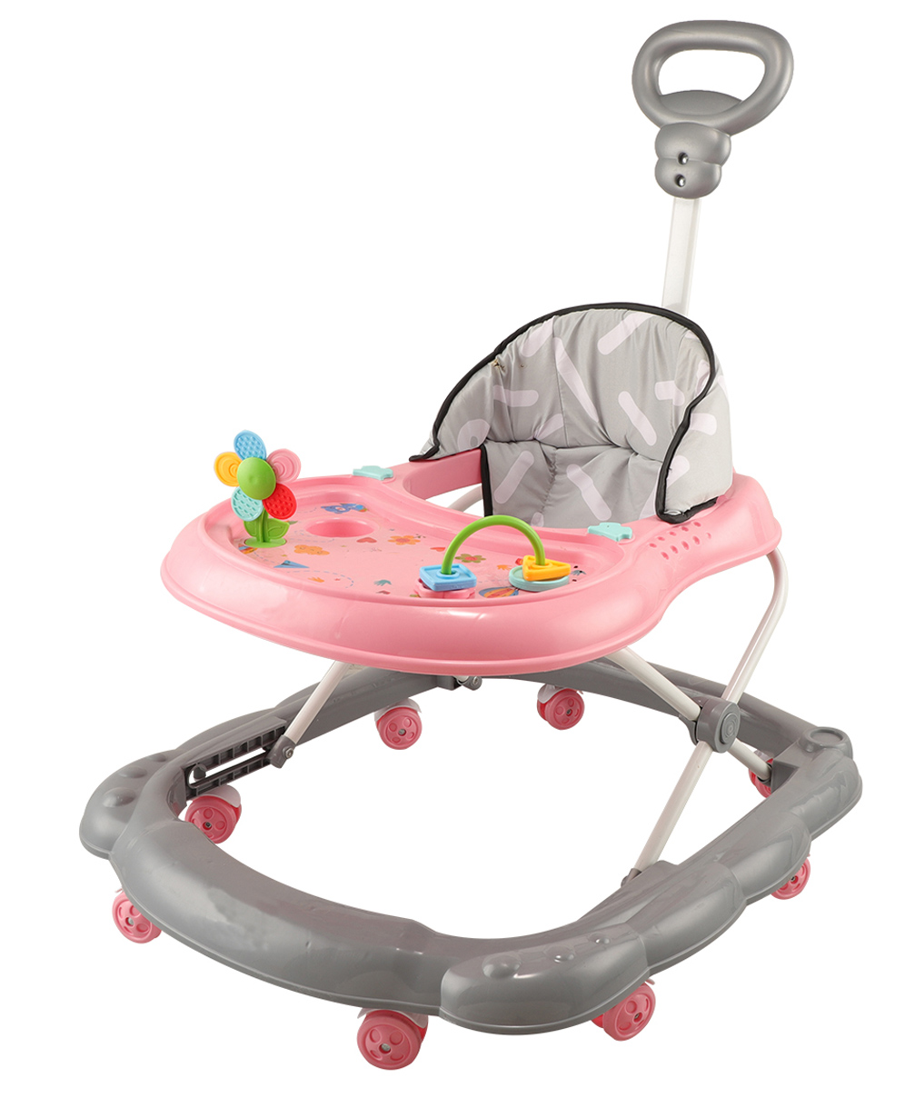 JoyRide Kidzoo BabyGo Walker Compact Foldable Activity Walker with Adjustable Height & Parental Handle for Boys|Girls  - Pink-image-24