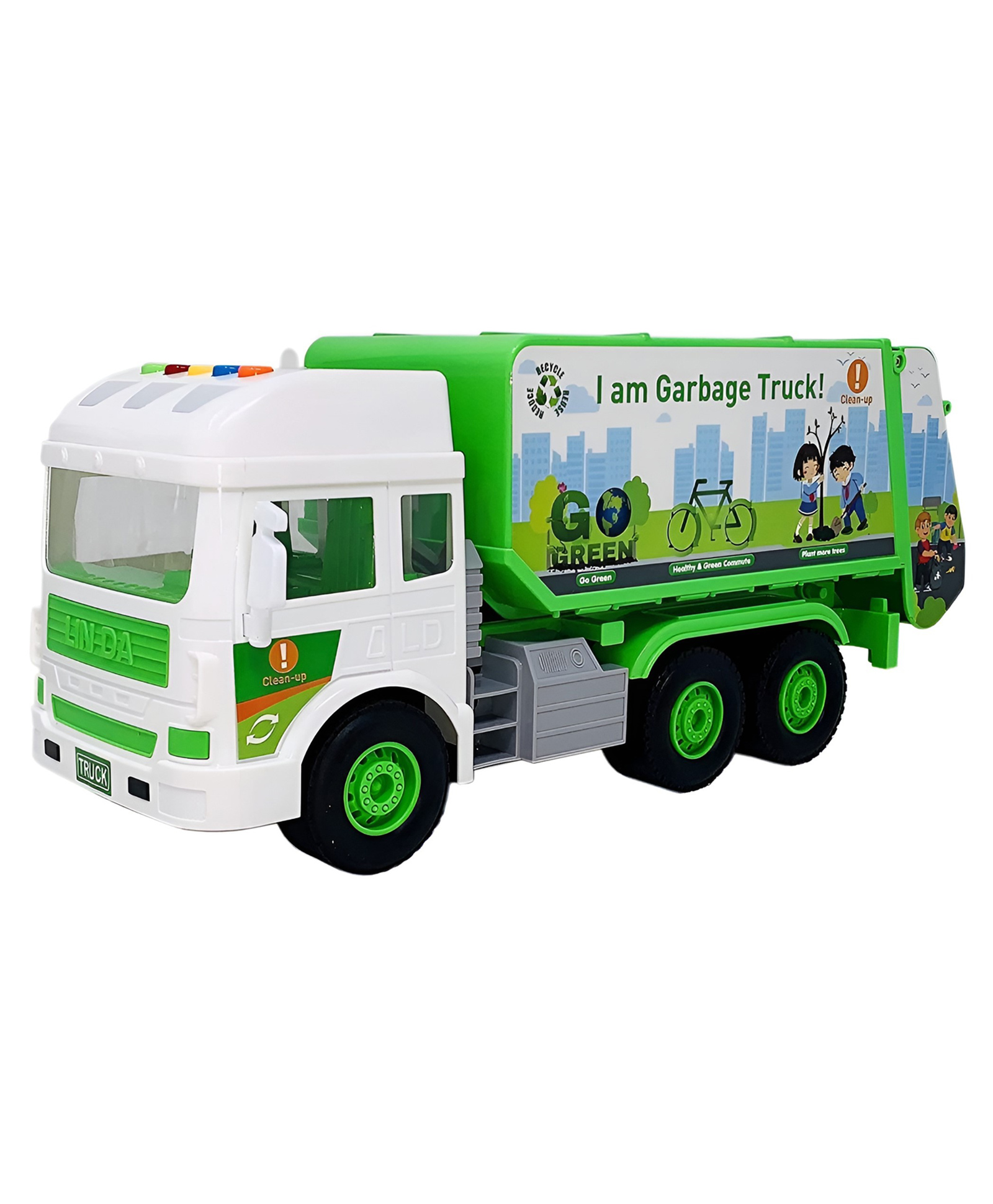 YAMAMA Friction Powered Garbage Truck Lights And Music City Service Drive Road Super Truck Vehicle Car Toy For Kids - (Color May Vary)-picture-16