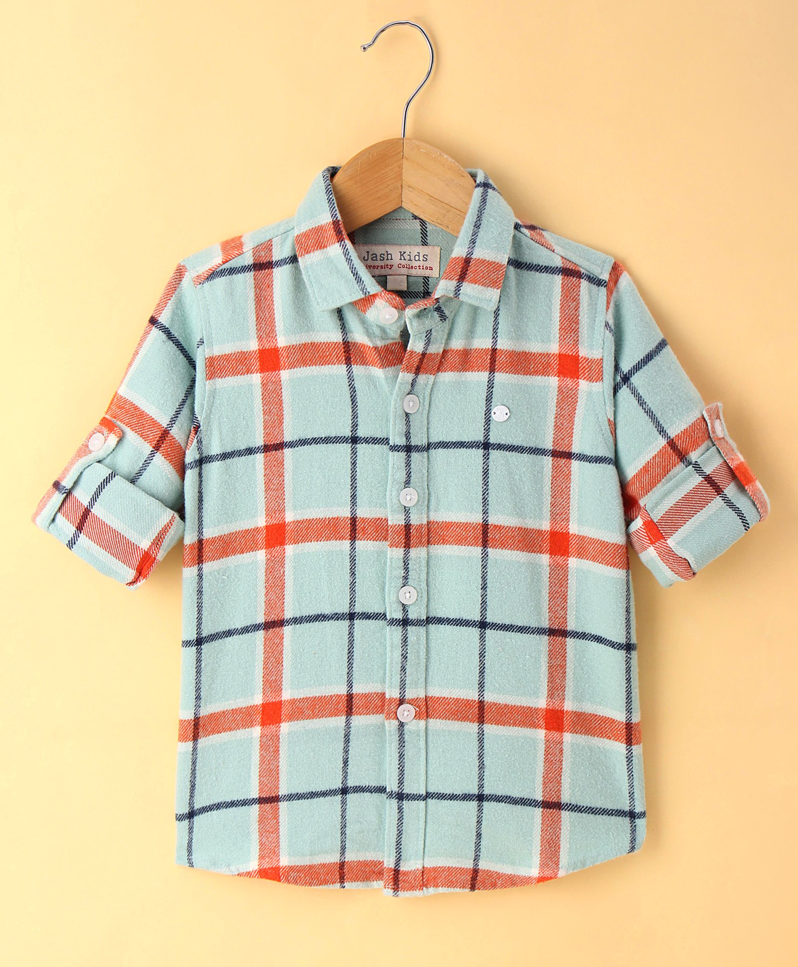 JASH KIDS Cotton Woven Full Sleeves Checkered Shirt - Green-picture-29