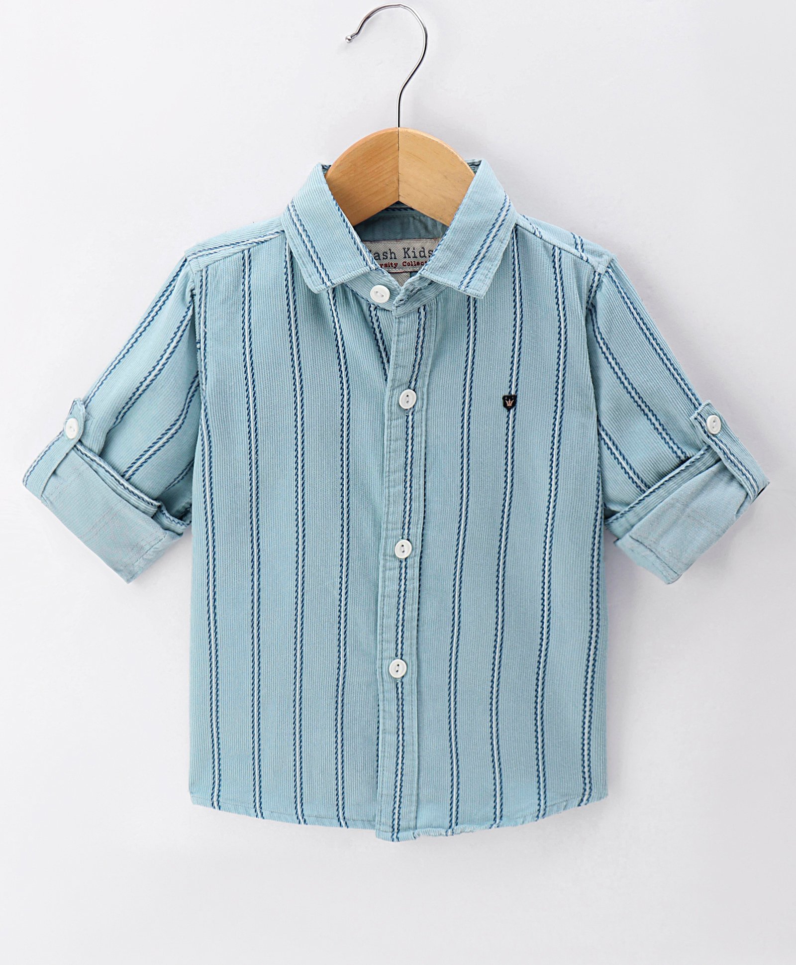 Jash Kids Cotton Woven Full Sleeves Striped Shirt - Light Blue-image-18
