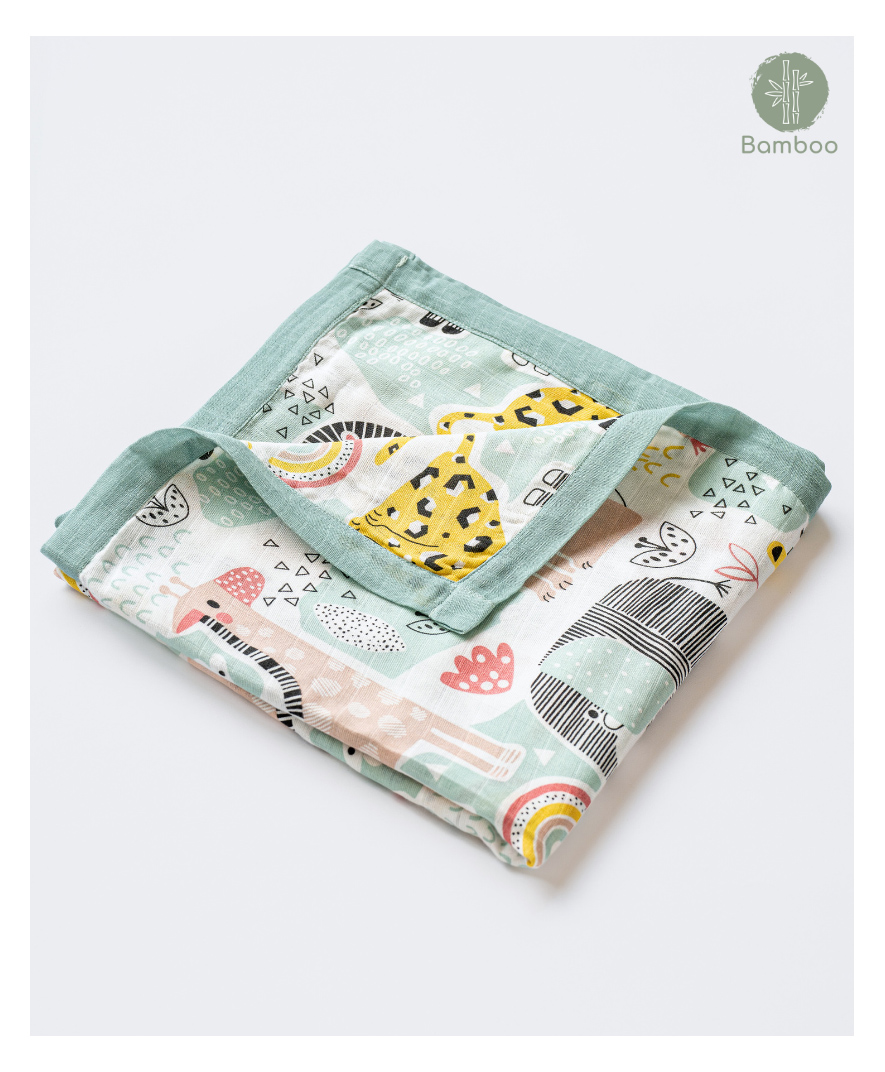 Cocoon Care Unisex Bamboo muslin blanket Double Sided Multicolour-image-17