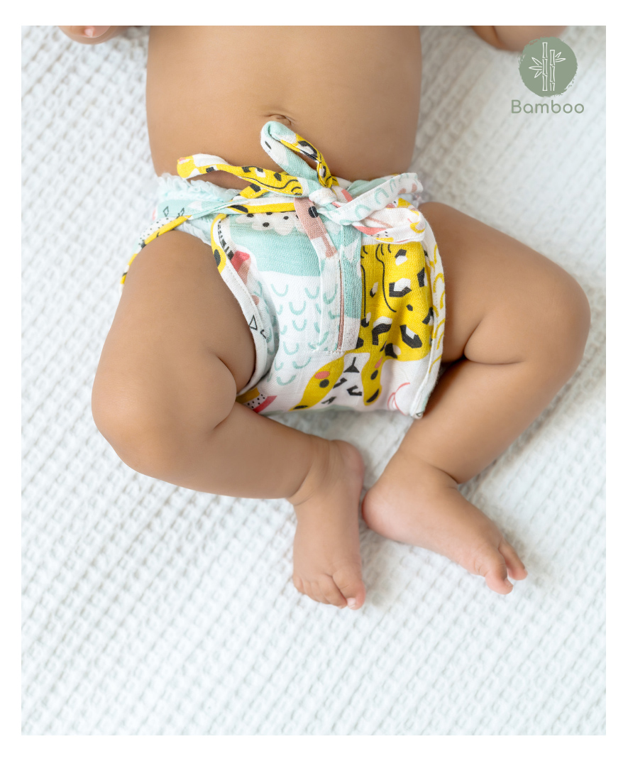Cocoon Care Unisex Bamboo Muslin Multicolour cloth nappy with extra padding for Baby 0 To 6 Months-picture-25