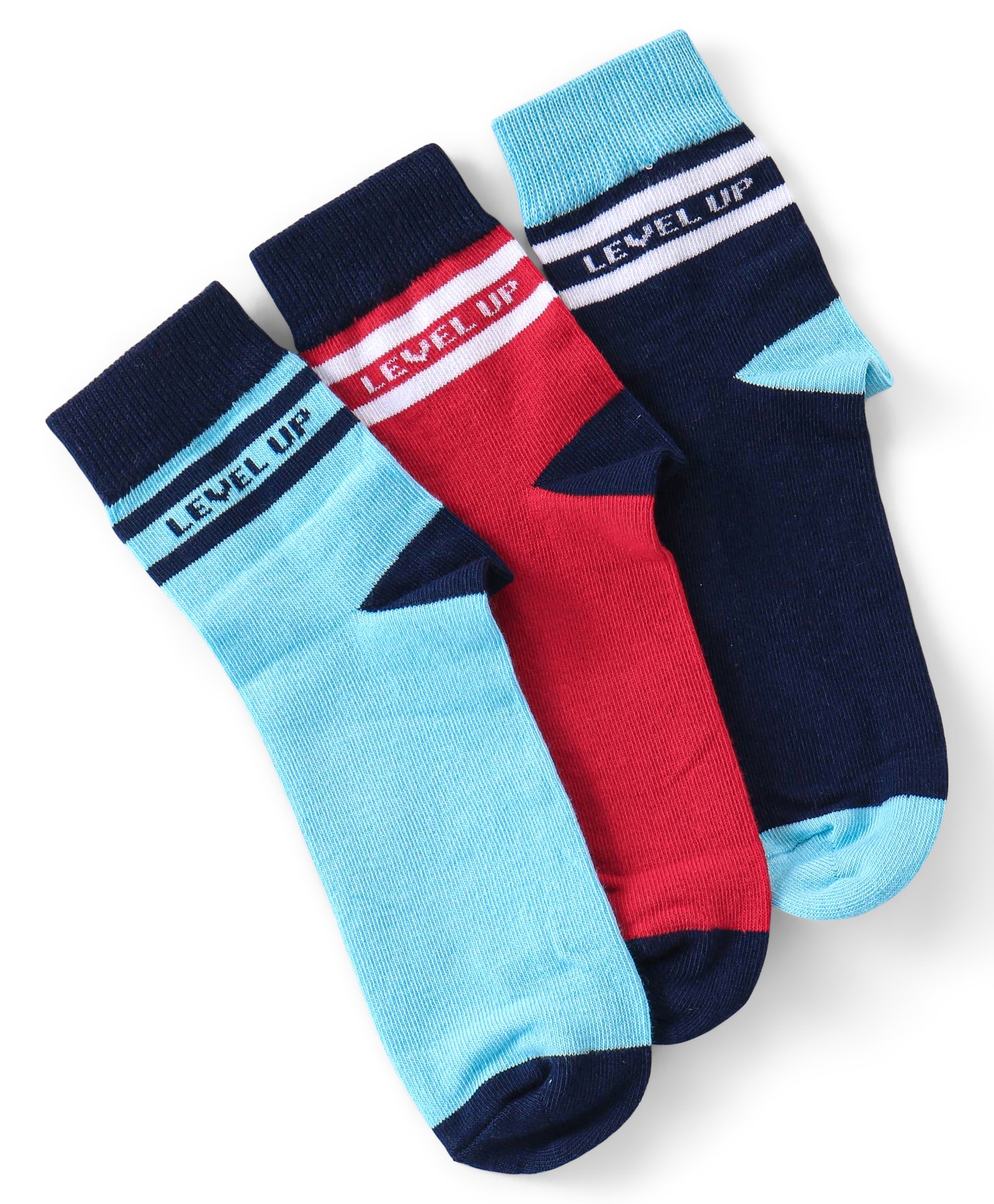 Pine Kids Knitted Silvadur Antimicrobial Ankle Length Text Design Socks Pack of 3 ( Color May Vary  )-picture-16