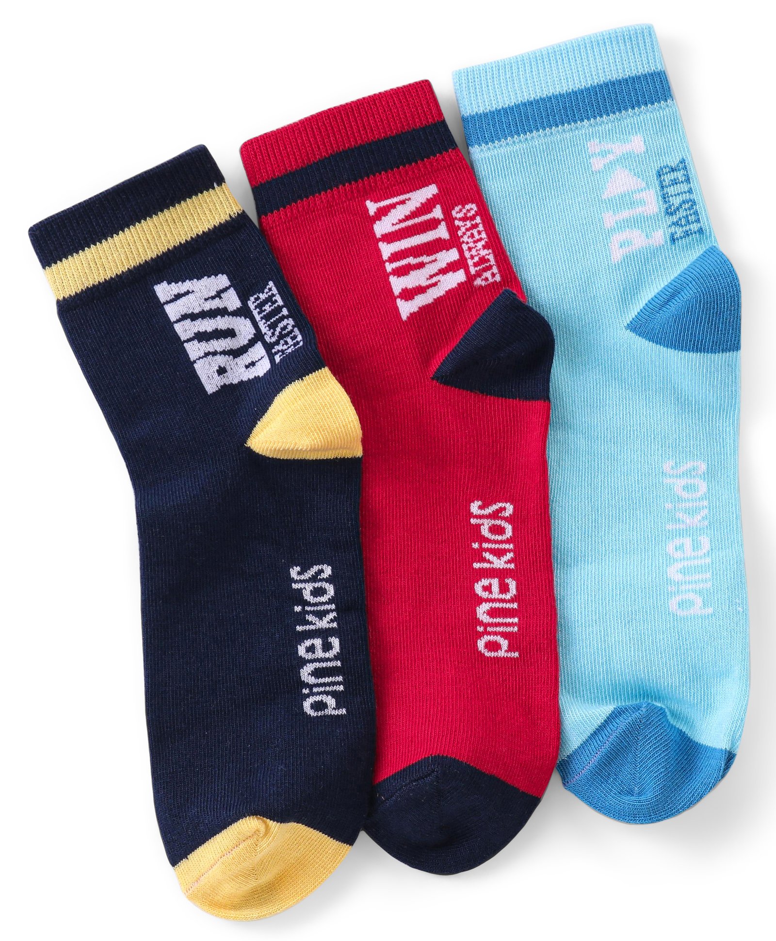 Pine Kids Knitted Silvadur Antimicrobial Ankle Length Text Design Socks Pack of 3 ( Color May Vary  )-picture-31