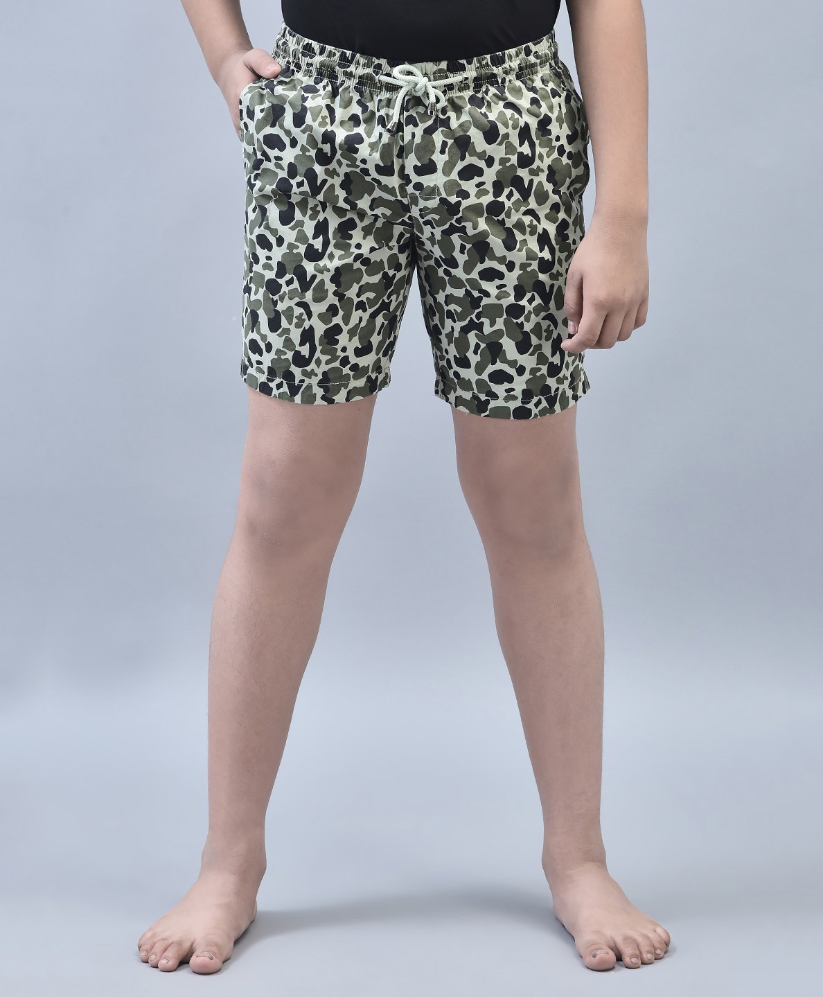 CRIMSOUNE CLUB Cotton Abstract Printed Boxer - Olive-picture-22