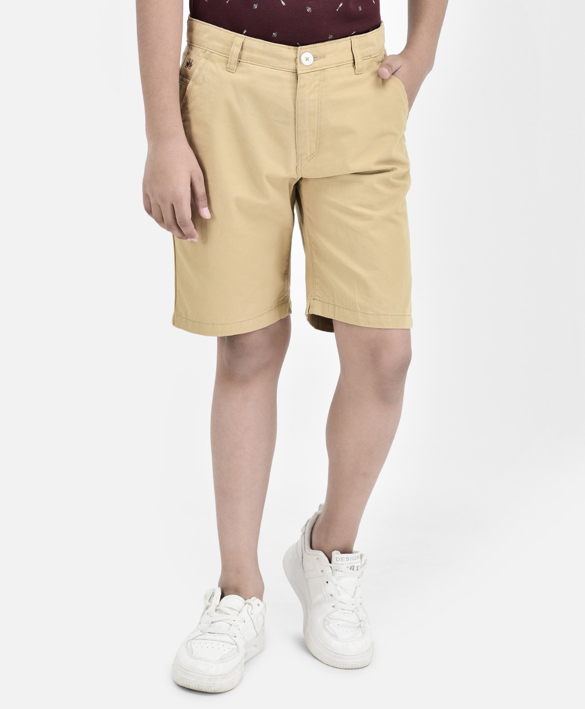 CRIMSOUNE CLUB Solid Shorts - Beige-picture-40