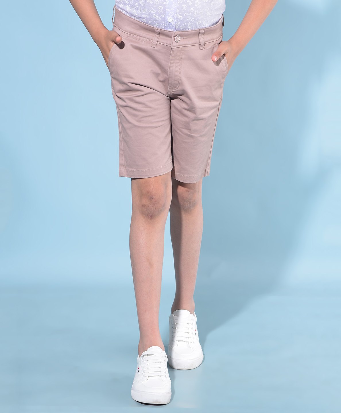 CRIMSOUNE CLUB Solid Shorts - Brown-image-14