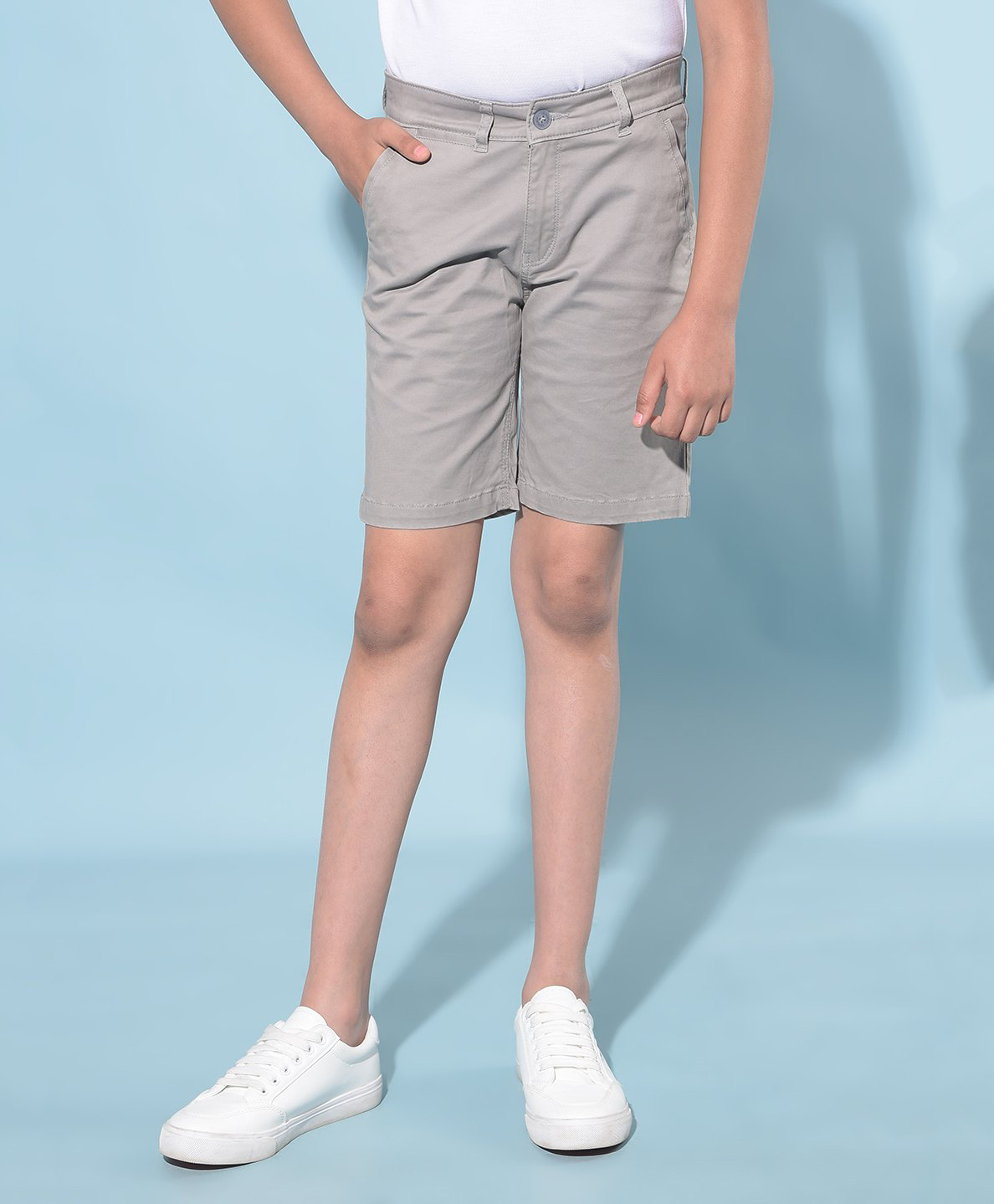CRIMSOUNE CLUB Solid Shorts - Grey-picture-15