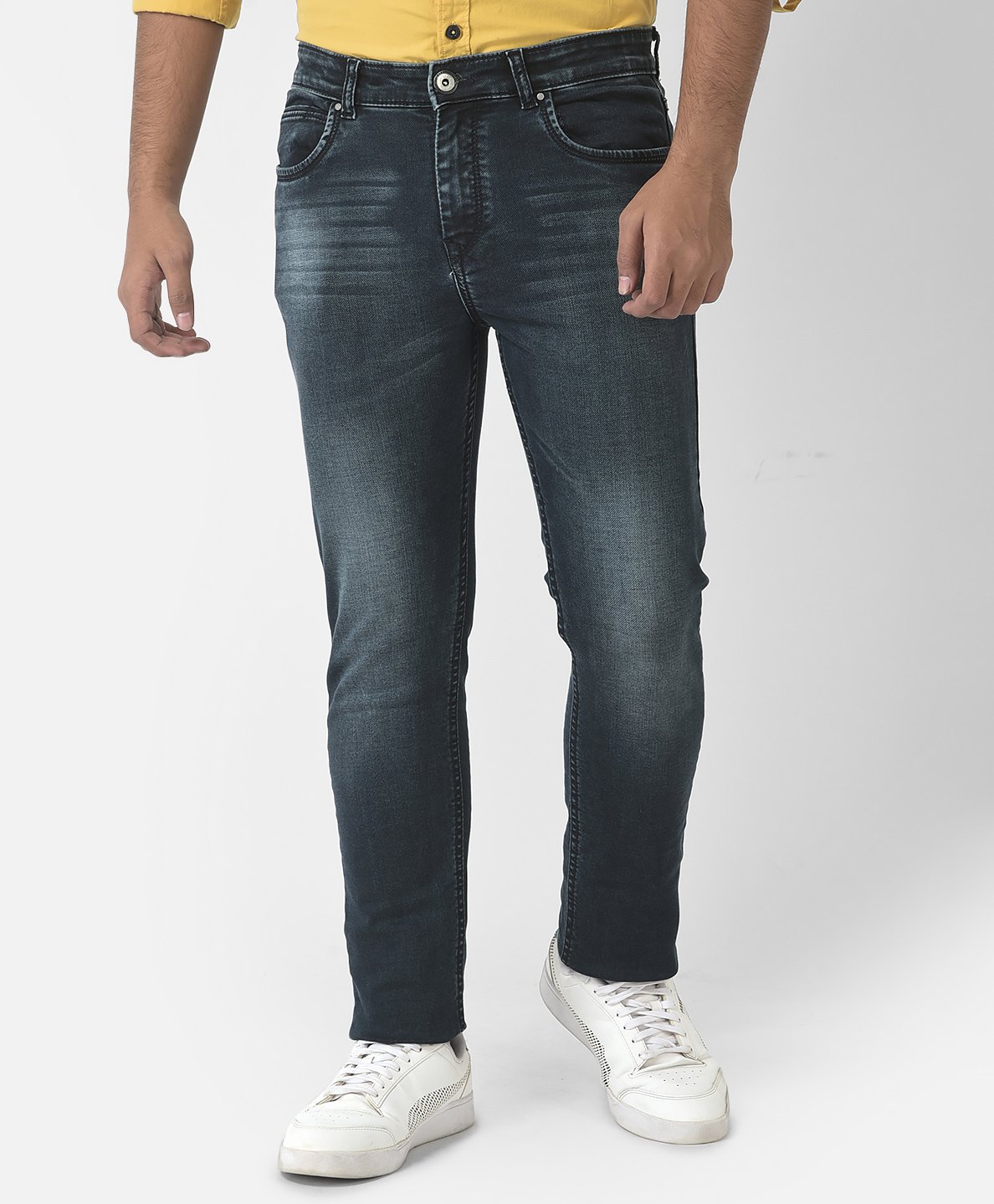 CRIMSOUNE CLUB Solid Washed Jeans  - Blue-picture-36