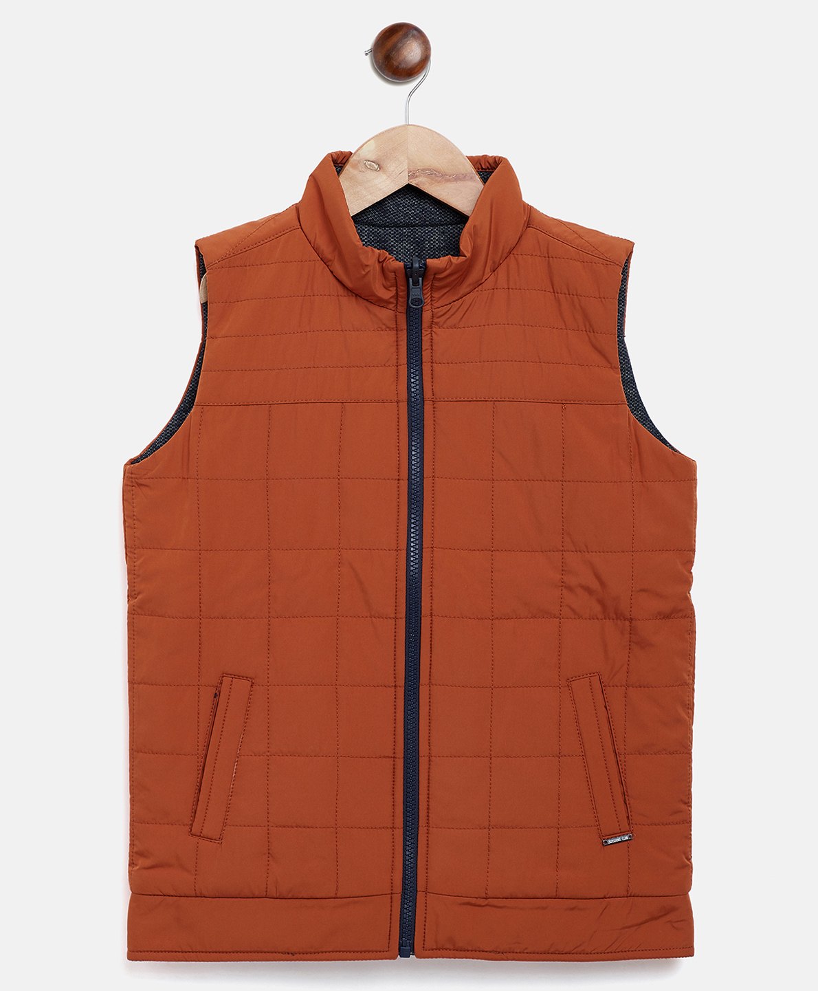 CRIMSOUNE CLUB Sleeveless Solid Jacket - Red-image-45