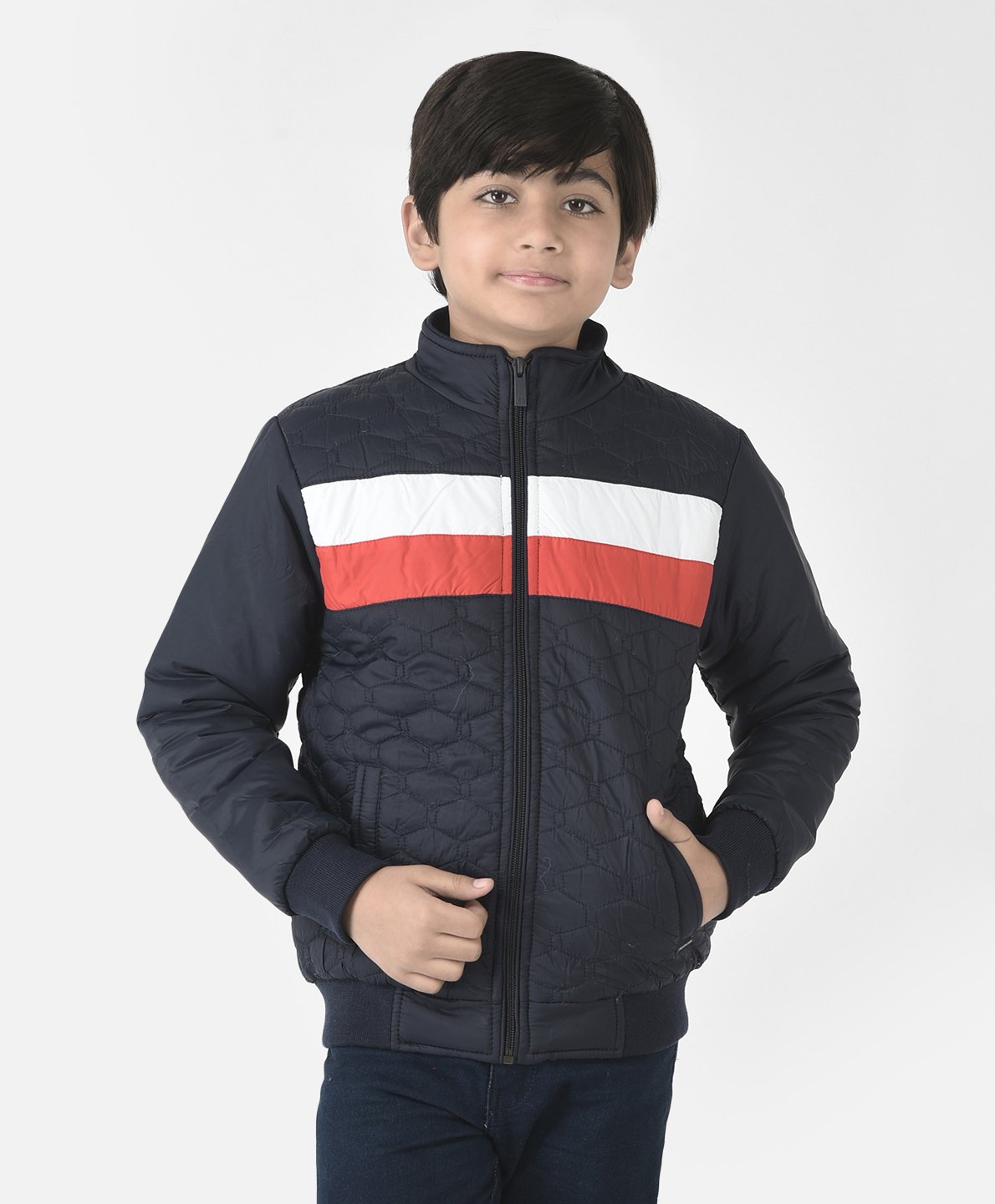 CRIMSOUNE CLUB Full Sleeves Colour Block Hooded Jacket - Navy-picture-16