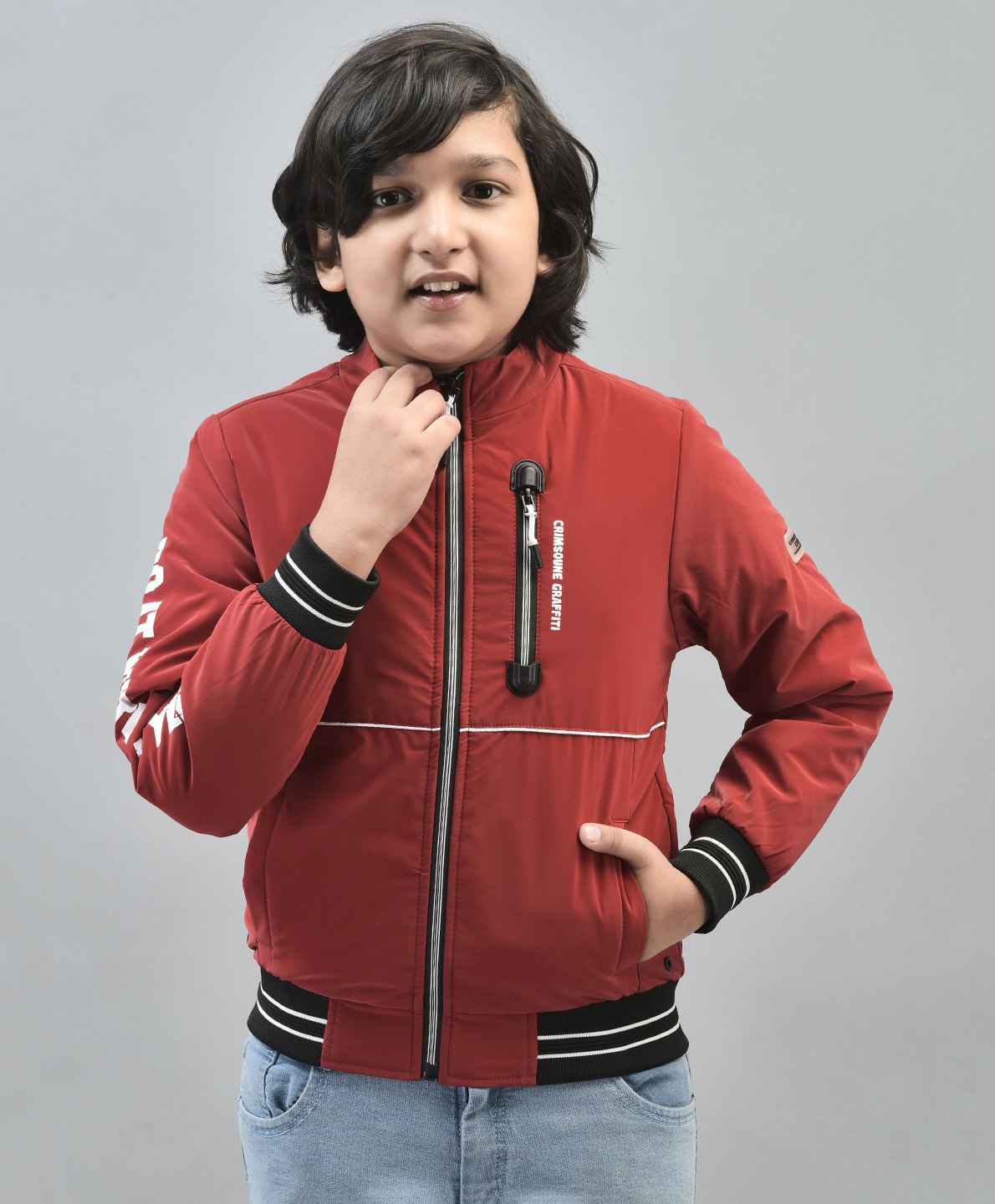 CRIMSOUNE CLUB Full Sleeves Text Printed Jacket - Red-image-31