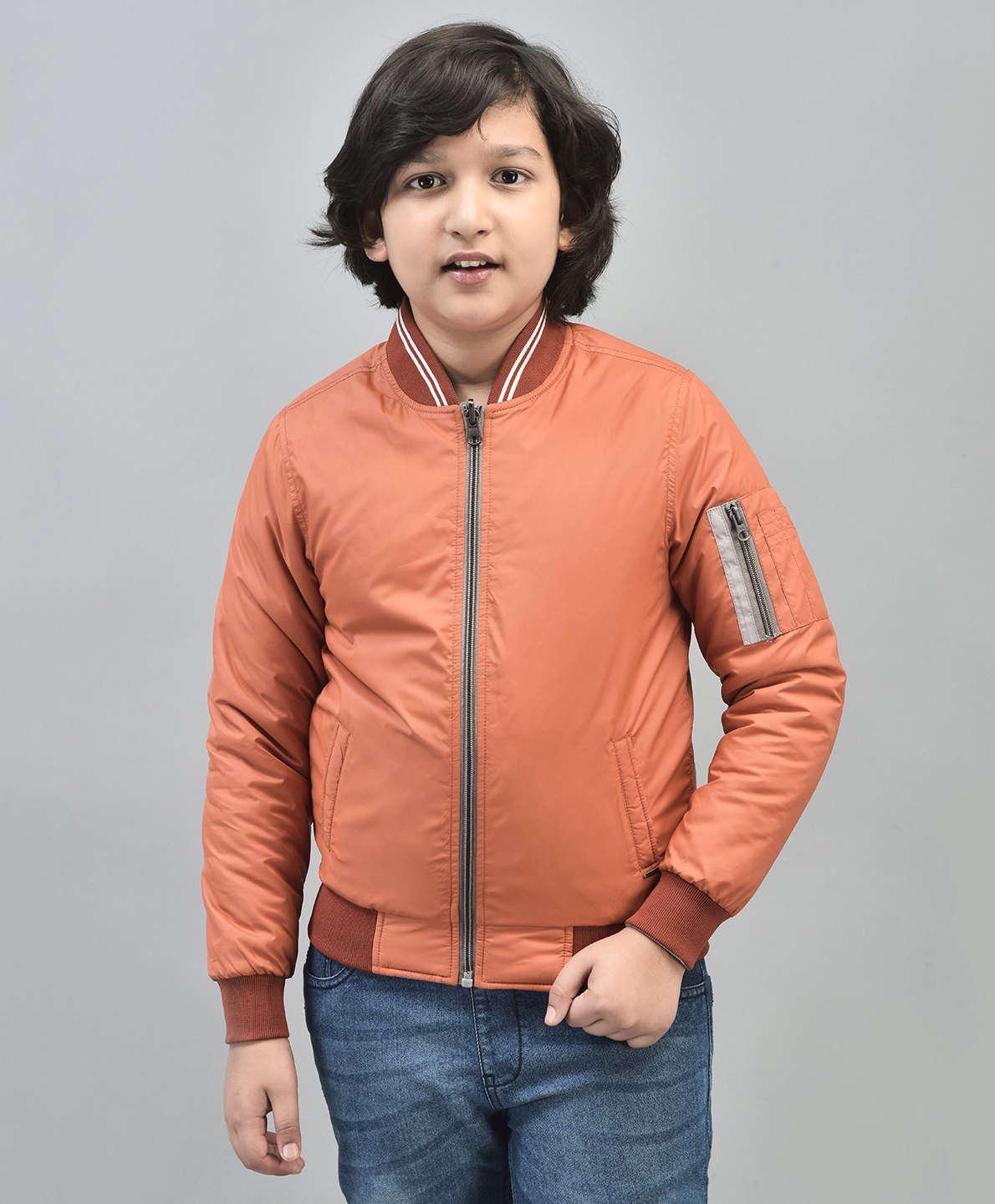 CRIMSOUNE CLUB Full Sleeves Zip Detailed Jacket - Orange-image-44