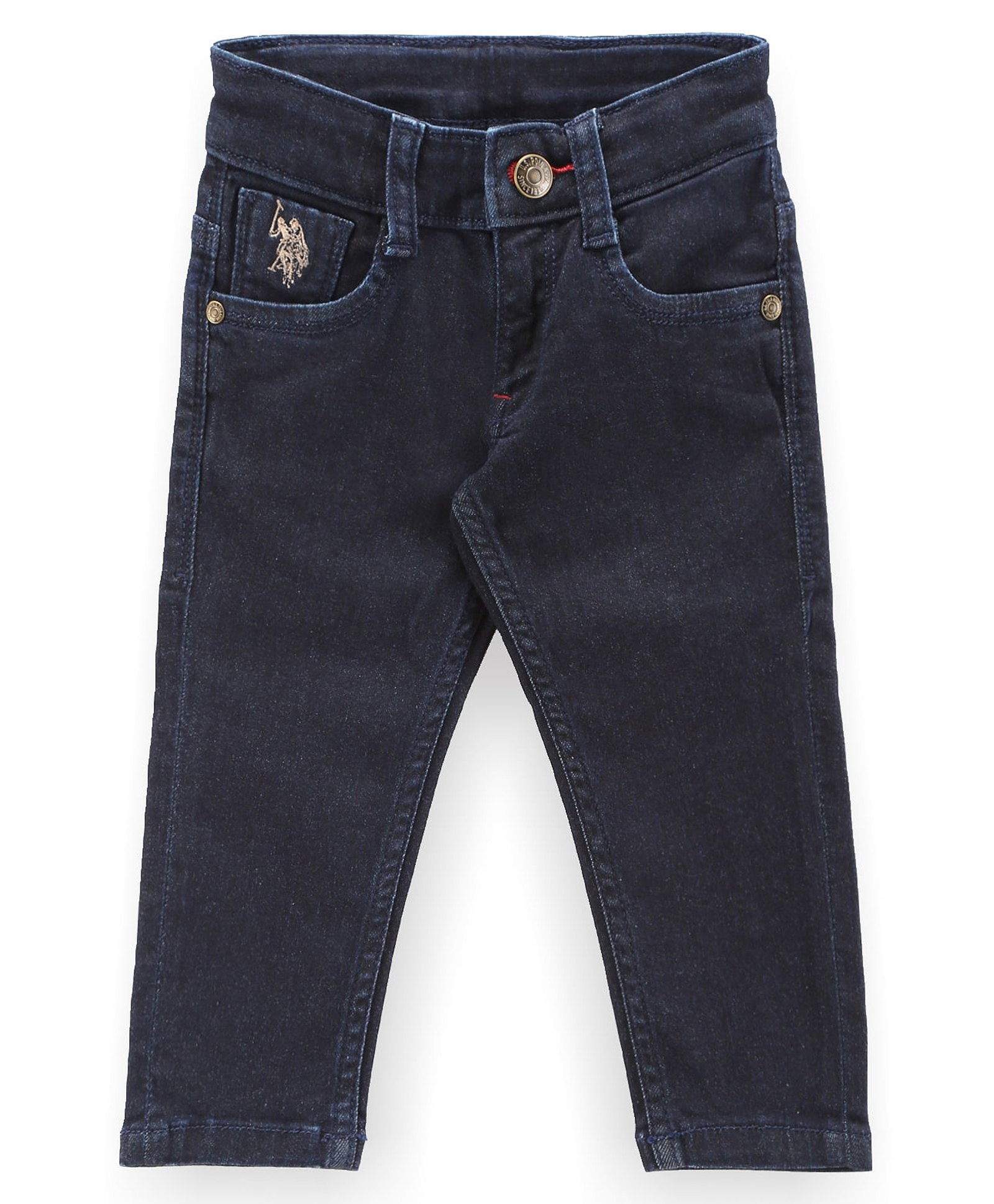 US Polo Assn Cotton Knit Full Length Denim Jeans Solid Colour - Turquoise-picture-17