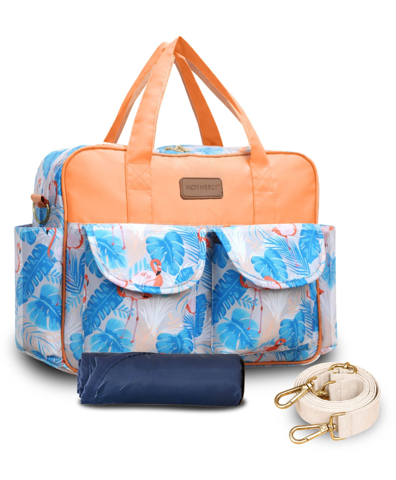 motherly Multipurpose Diaper Handbag With Changing Mat|6 Month Warranty |(Flamingo)-picture-20