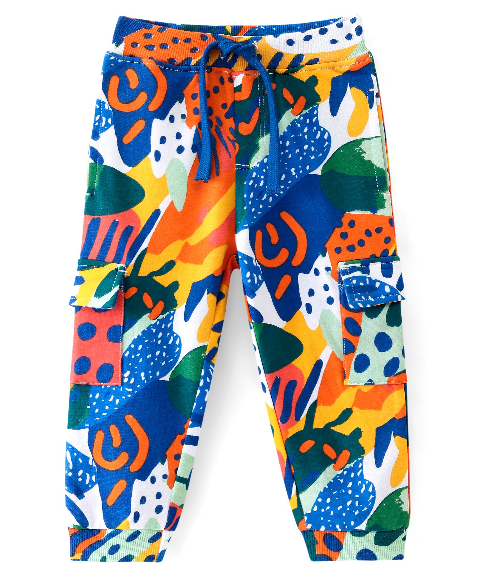 Babyhug French Terry Knit Full Length Printed Lounge Pant - Navy Blue-image-44