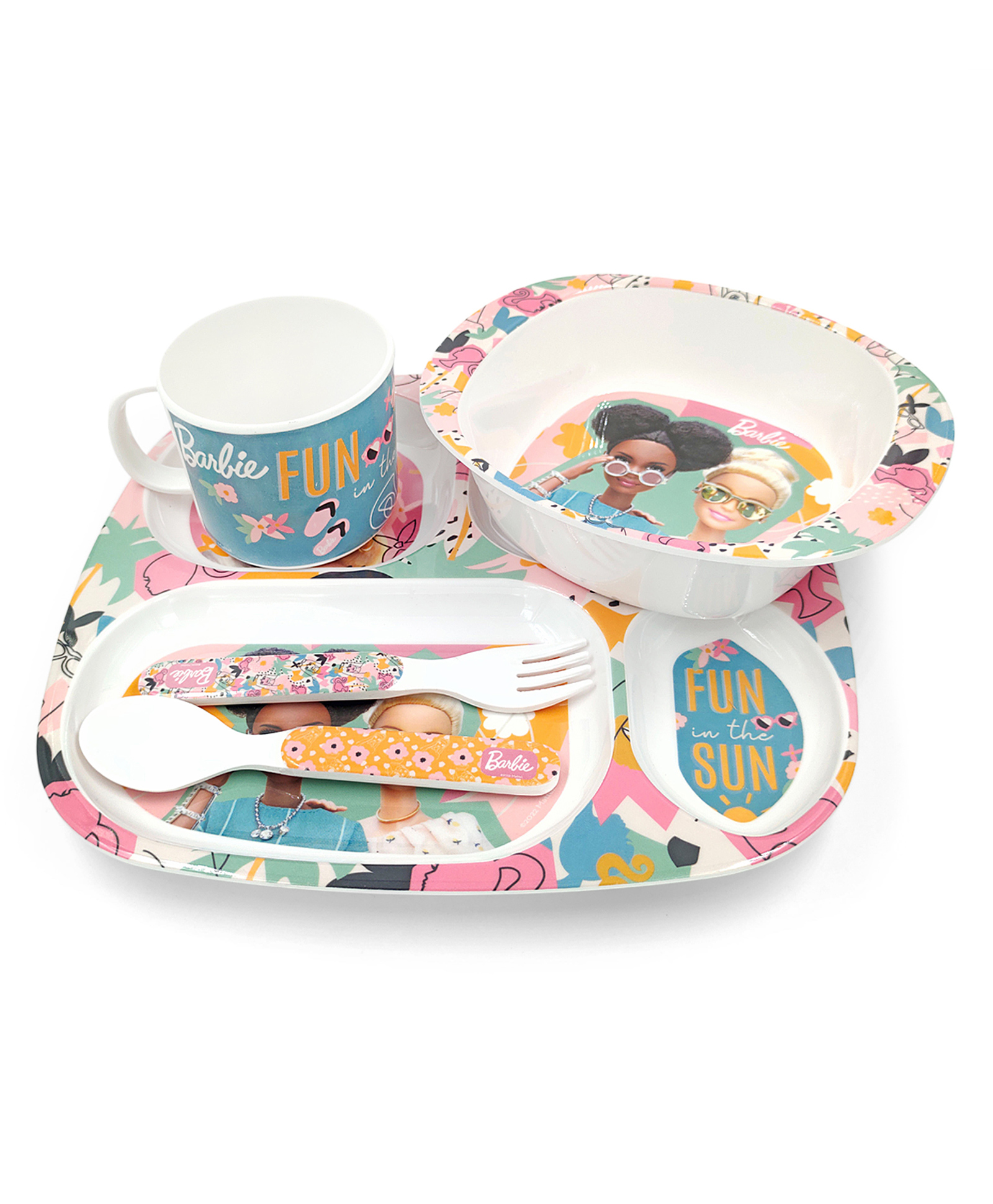 Superware Melamine Kids  Dinner Set- Barbie -Fun in the Sun ( Set of 5 )-image-35