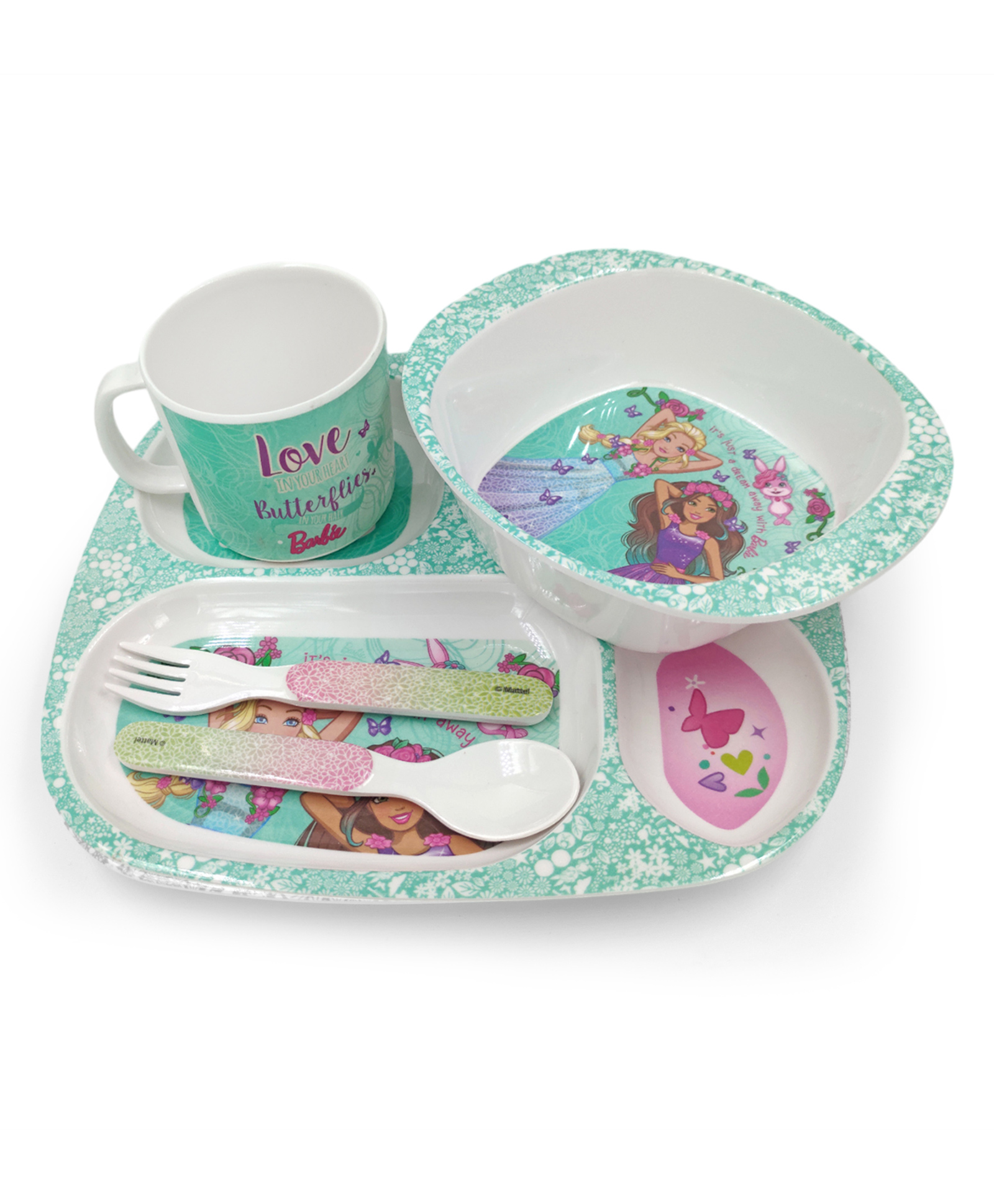 Superware Melamine Kids  Dinner Set- Barbie-Butterfly  ( Set of 5 )-image-37