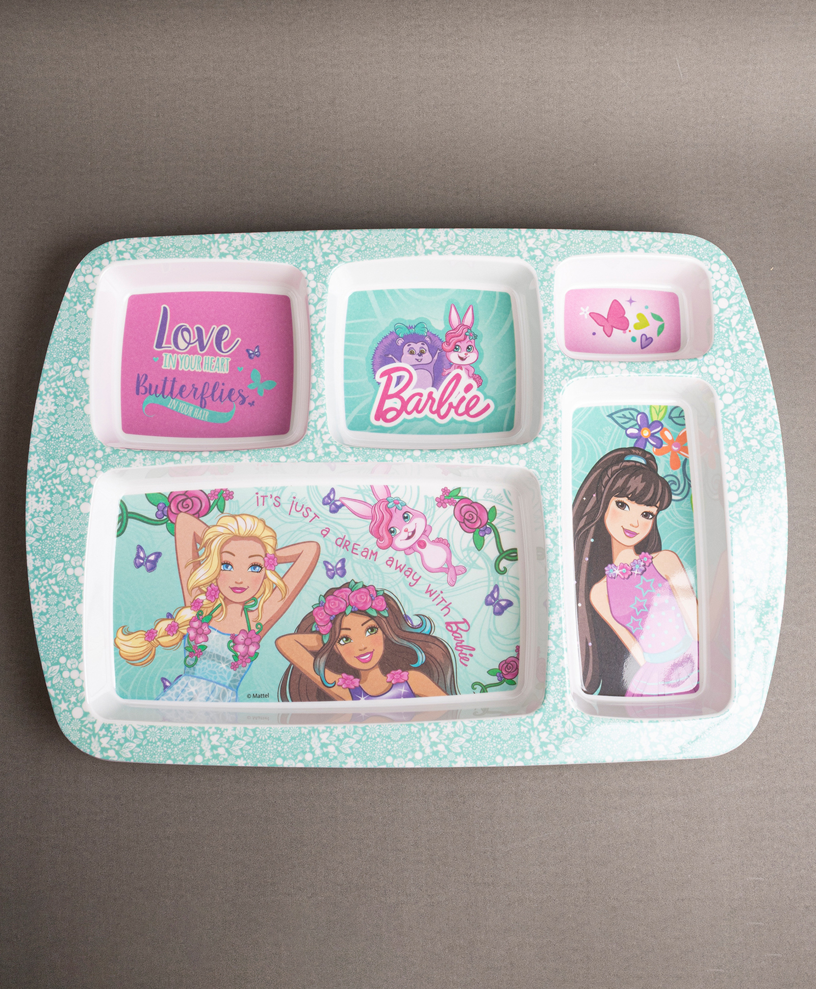 Superware Melamine Kids  5 Section Plate - Barbie Butterfly-picture-37