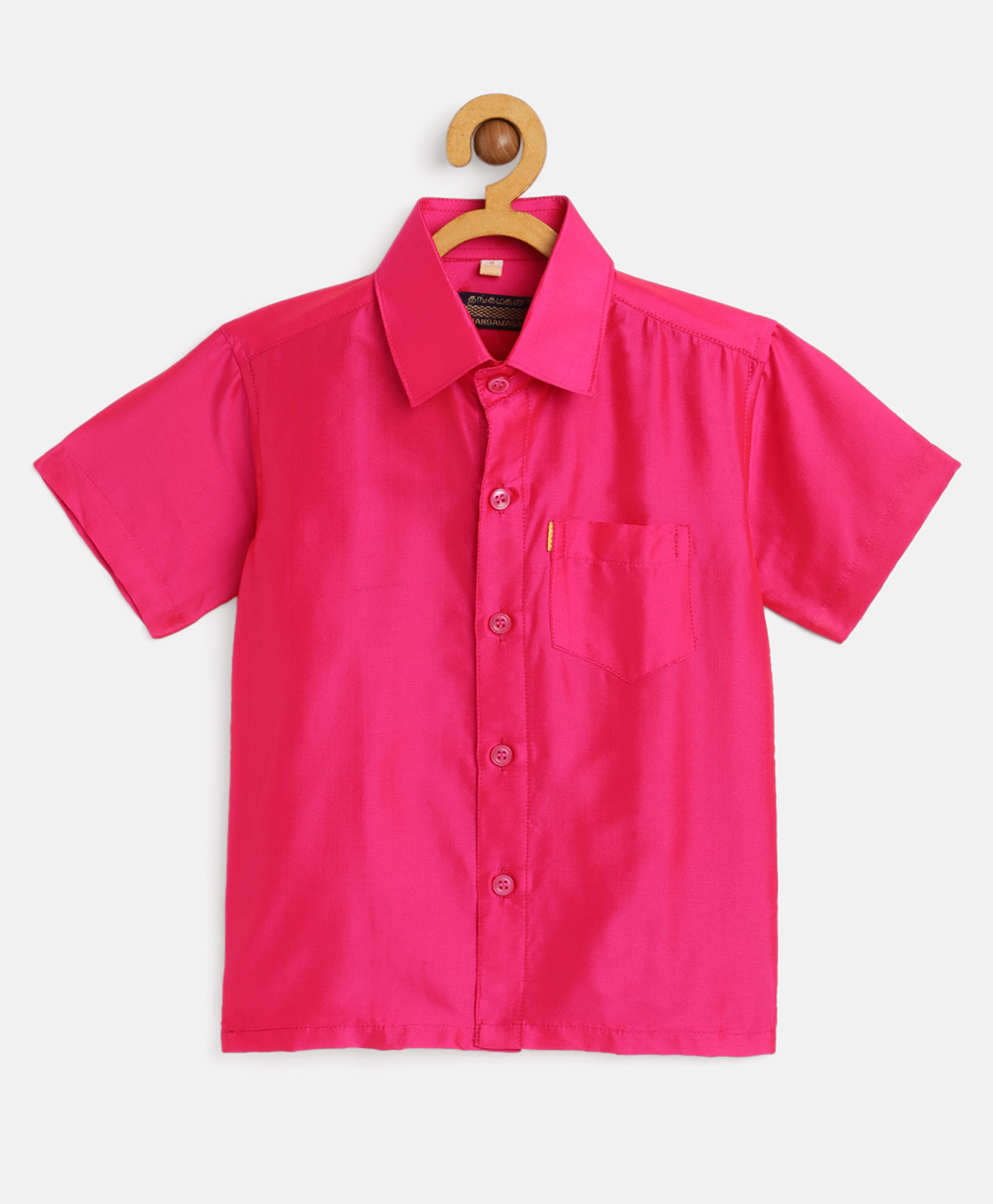 THANGAMAGAN Half Sleeves Solid Shirt - Pink-picture-11
