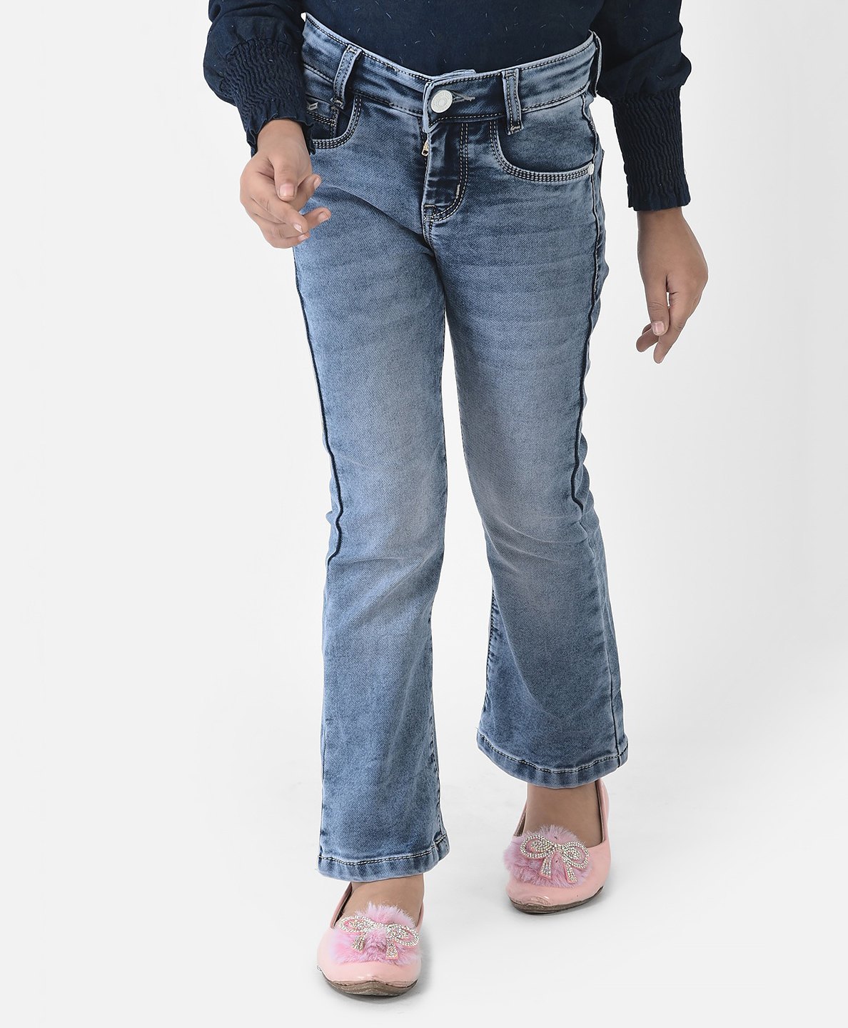 CRIMSOUNE CLUB Cotton Mild Washed Jeans - Blue-picture-22