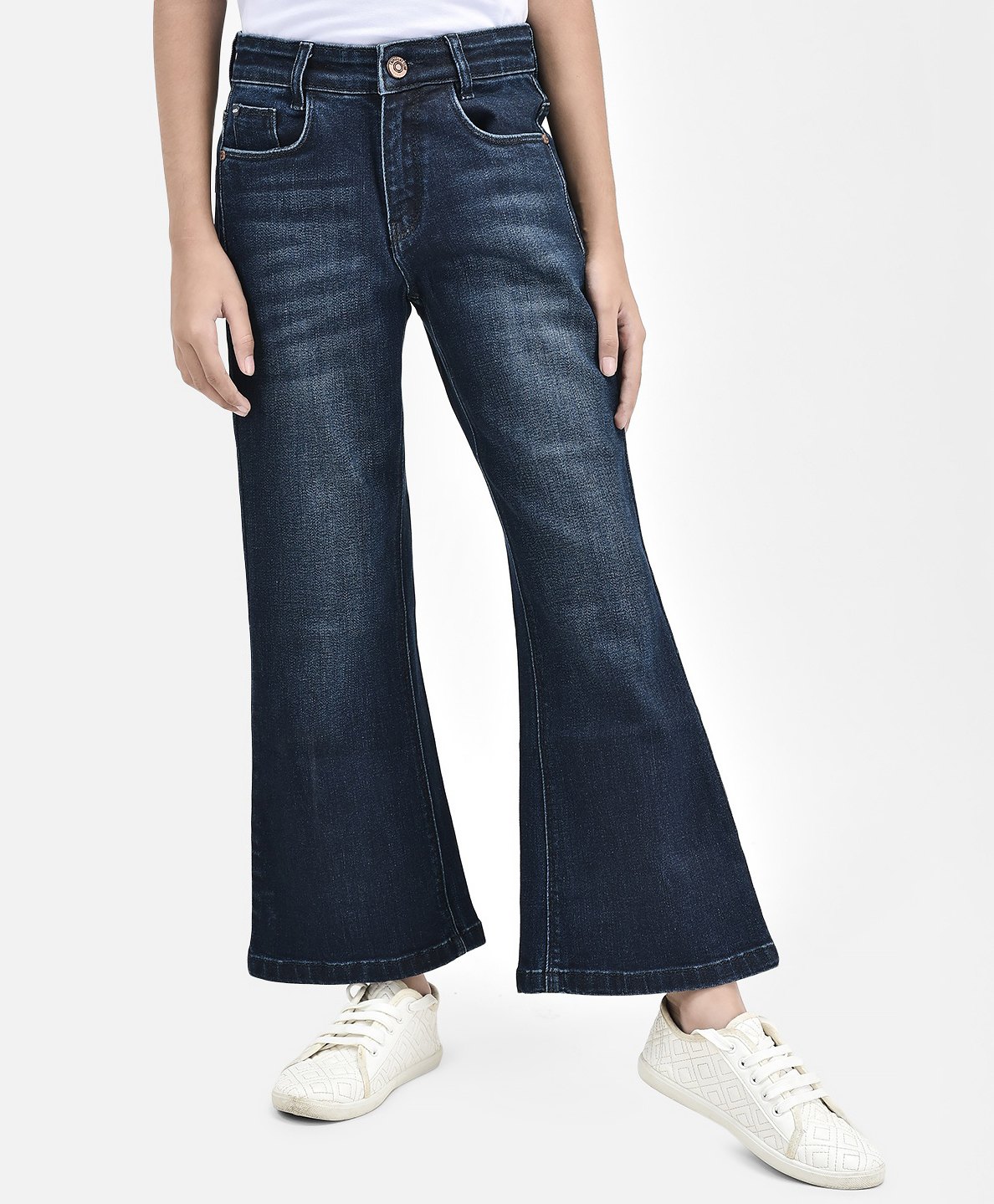 CRIMSOUNE CLUB  Solid Bell Bottom Jeans - Navy Blue-picture-32