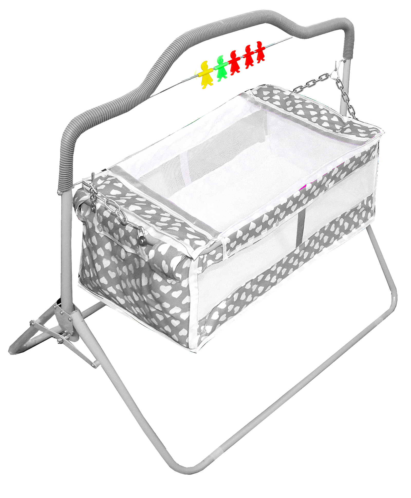 VParents New Born Baby Crib Bassinet cot Swing Cradle Jhula Palna (Grey) - Rosy-picture-24