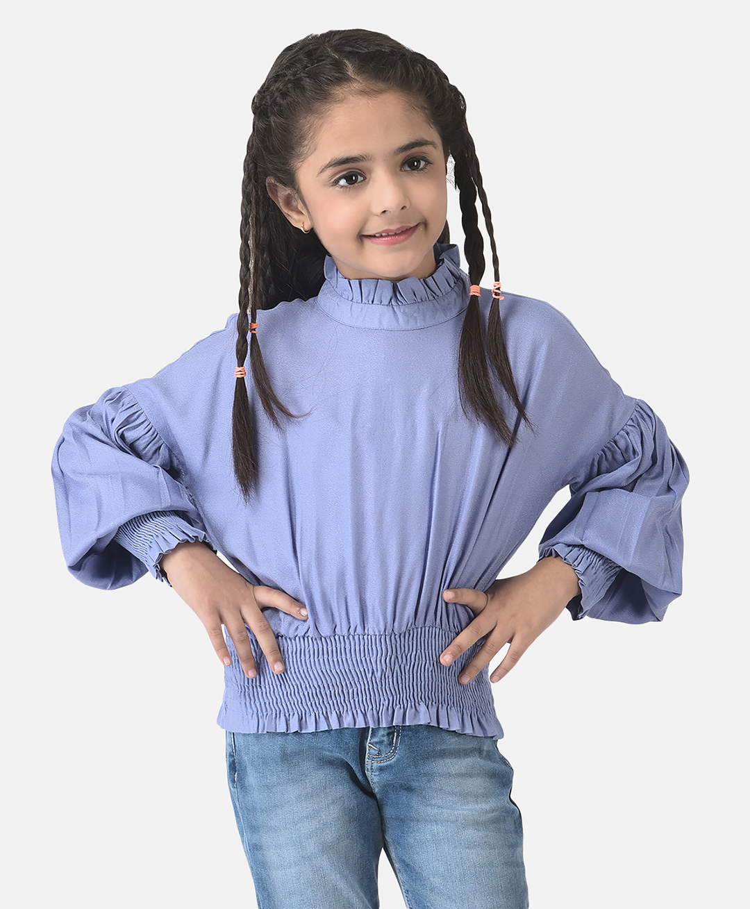 CRIMSOUNE CLUB Cotton Full Sleeves Solid Top - Violet-picture-22