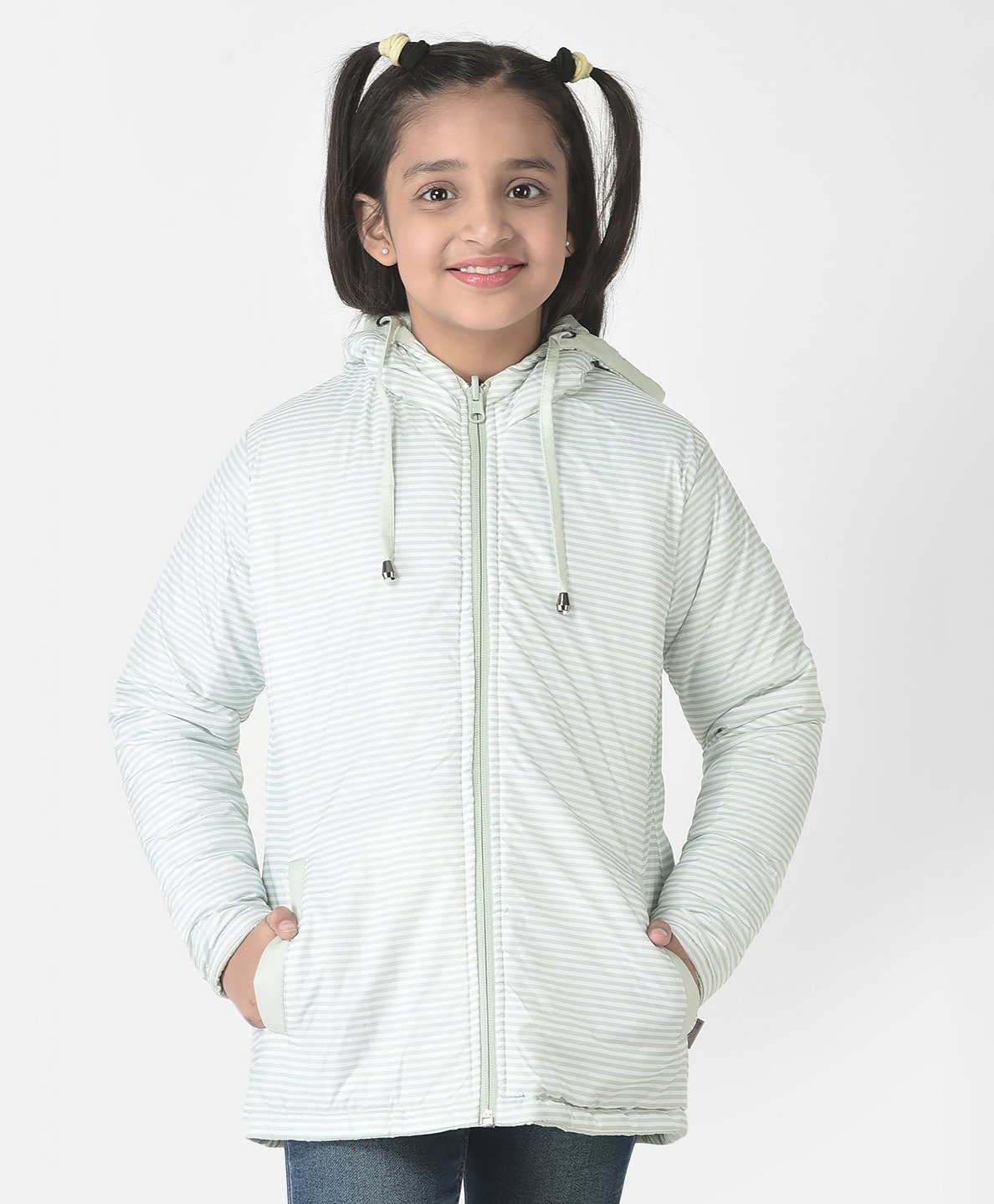CRIMSOUNE CLUB Full Sleeves Striped Jacket - Green-picture-16