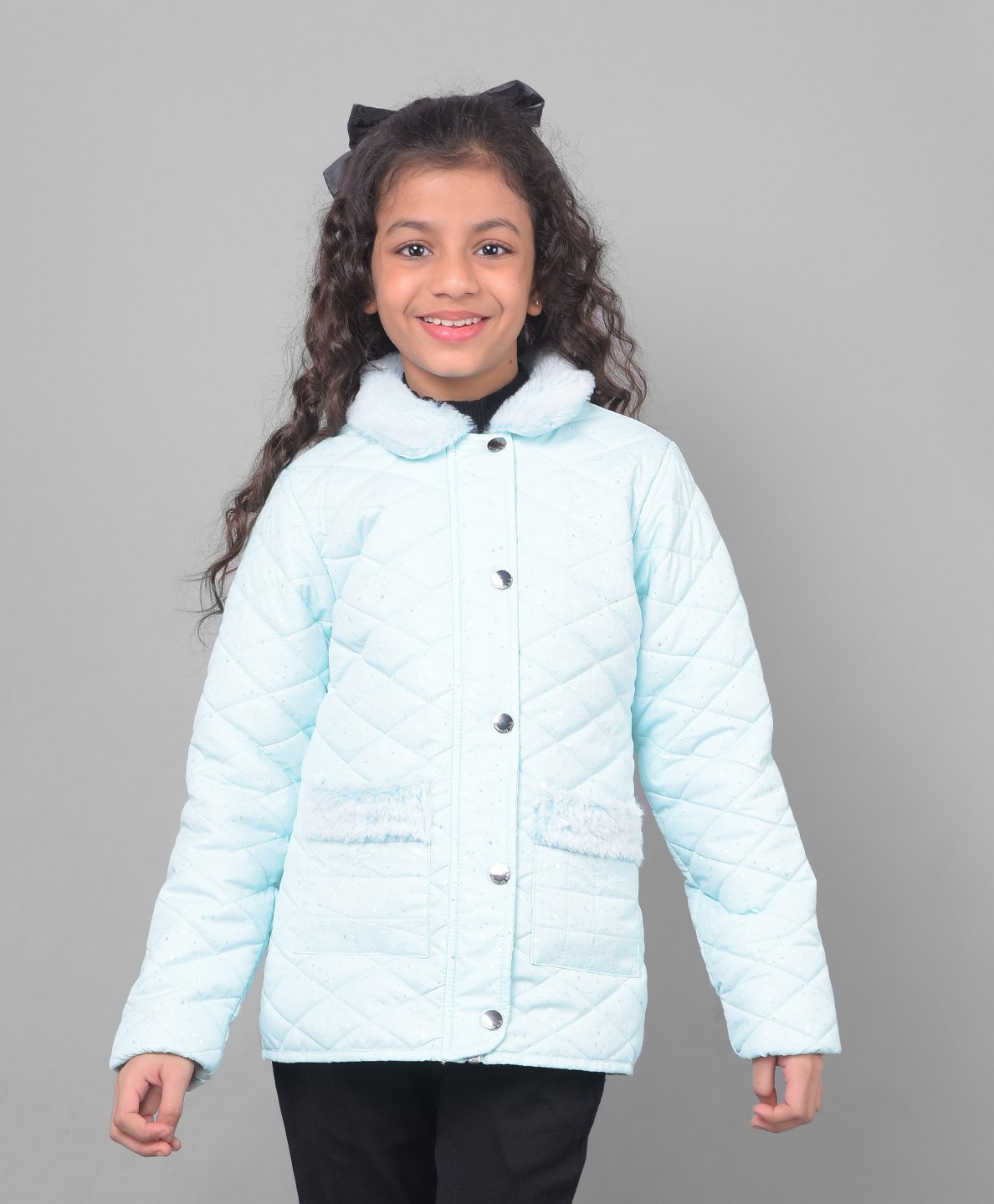 CRIMSOUNE CLUB Full Sleeves Shimmer Detailed Jacket - Light Blue-image-42