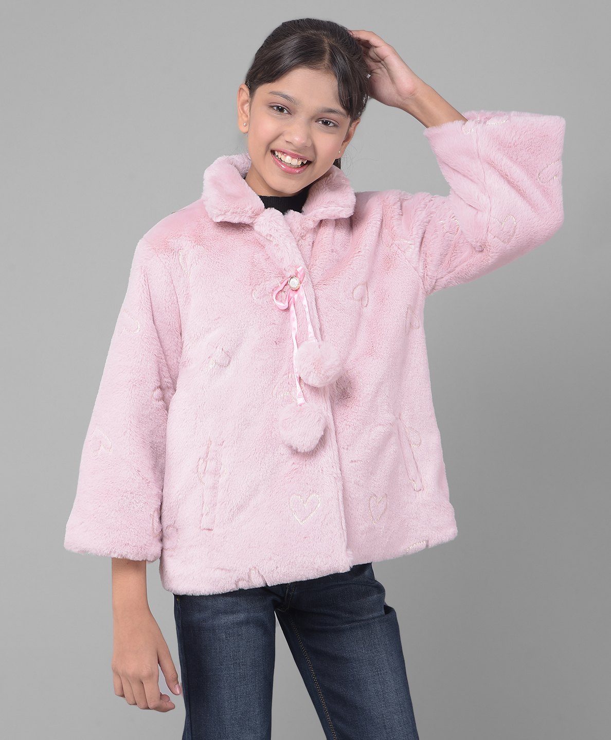 CRIMSOUNE CLUB Three Fourth Sleeves Heart Detailed Jacket - Pink-picture-25