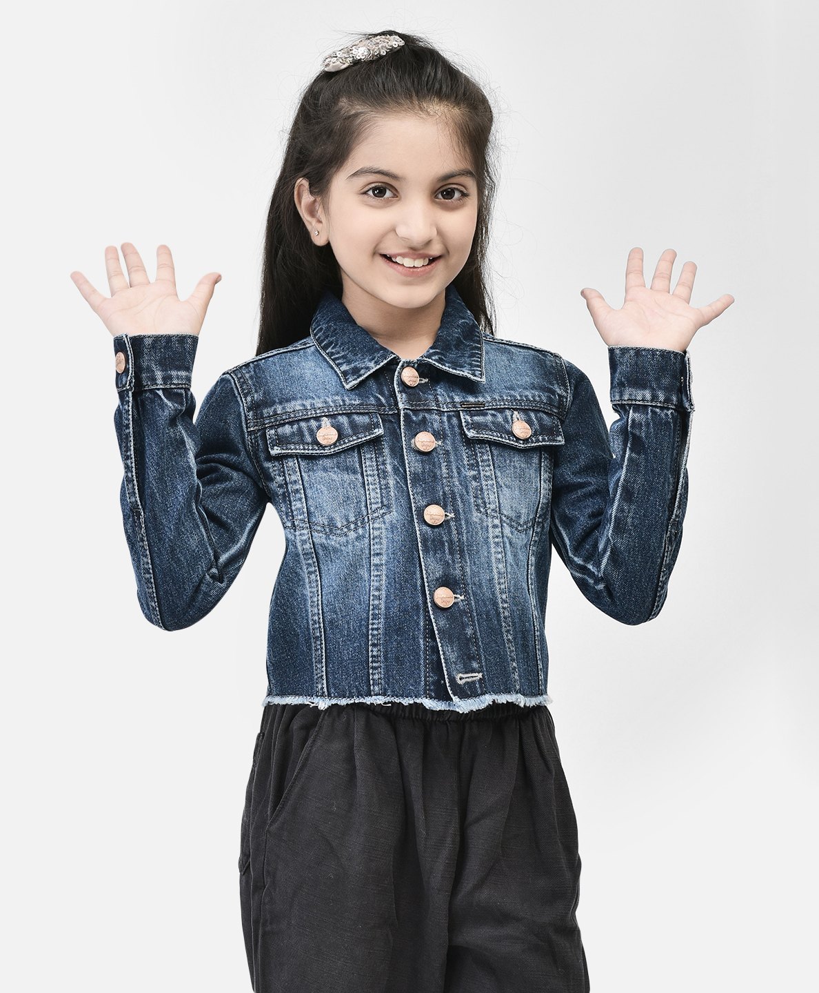 CRIMSOUNE CLUB Full Sleeves Mild Washed Jacket - Blue-image-45