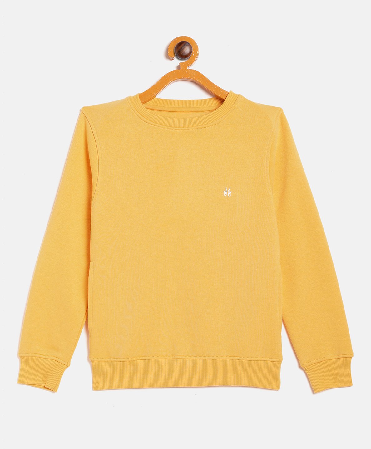 CRIMSOUNE CLUB Cotton Full Sleeves Placement Animal Printed Sweatshirt - Yellow-picture-14