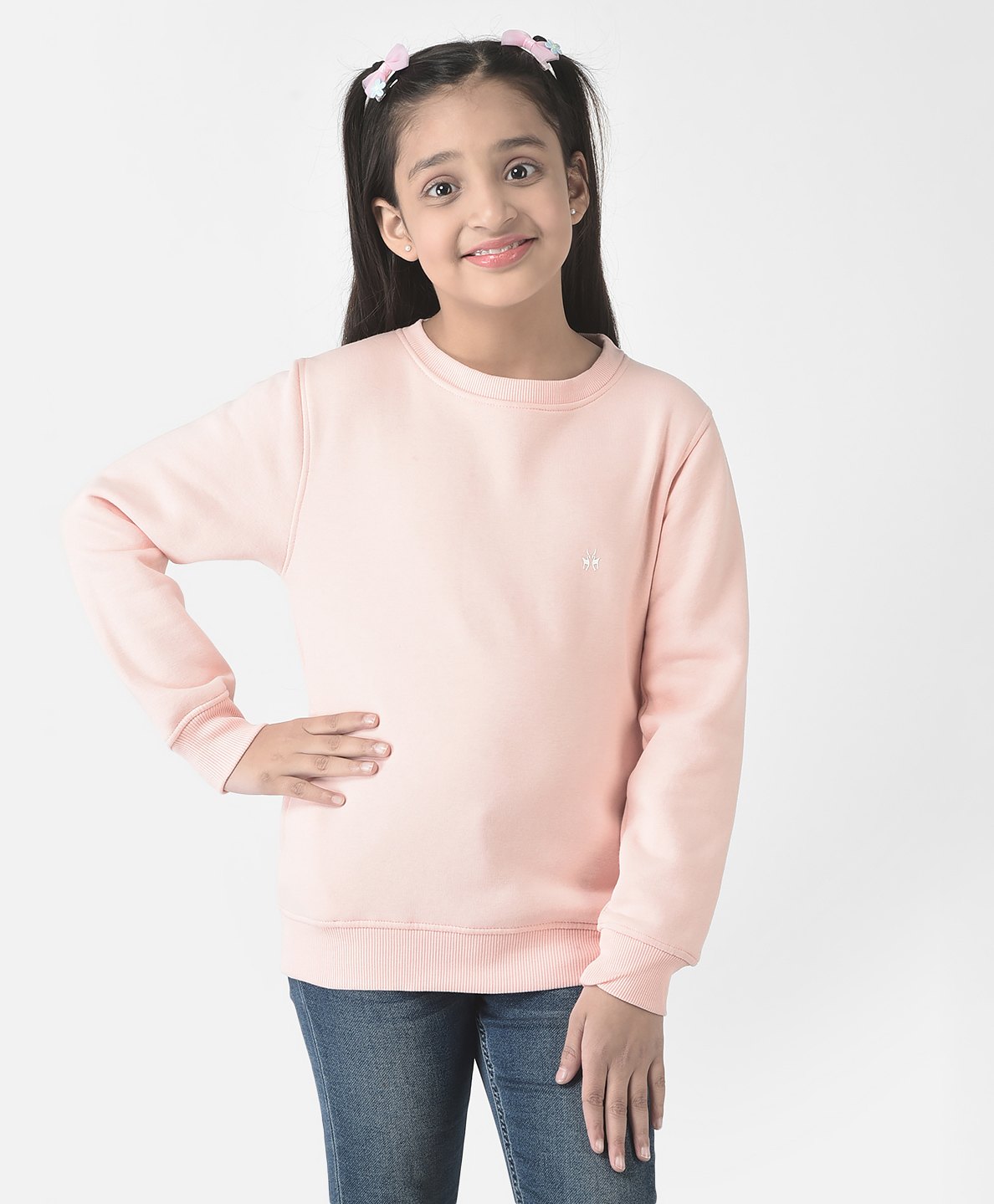 CRIMSOUNE CLUB Cotton Full Sleeves Placement Animal Printed Sweatshirt - Peach-picture-13