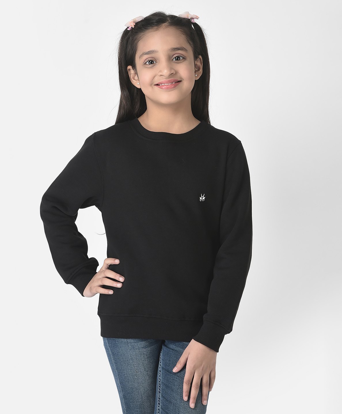 CRIMSOUNE CLUB Cotton Full Sleeves Placement Animal Printed Sweatshirt - Black-image-45