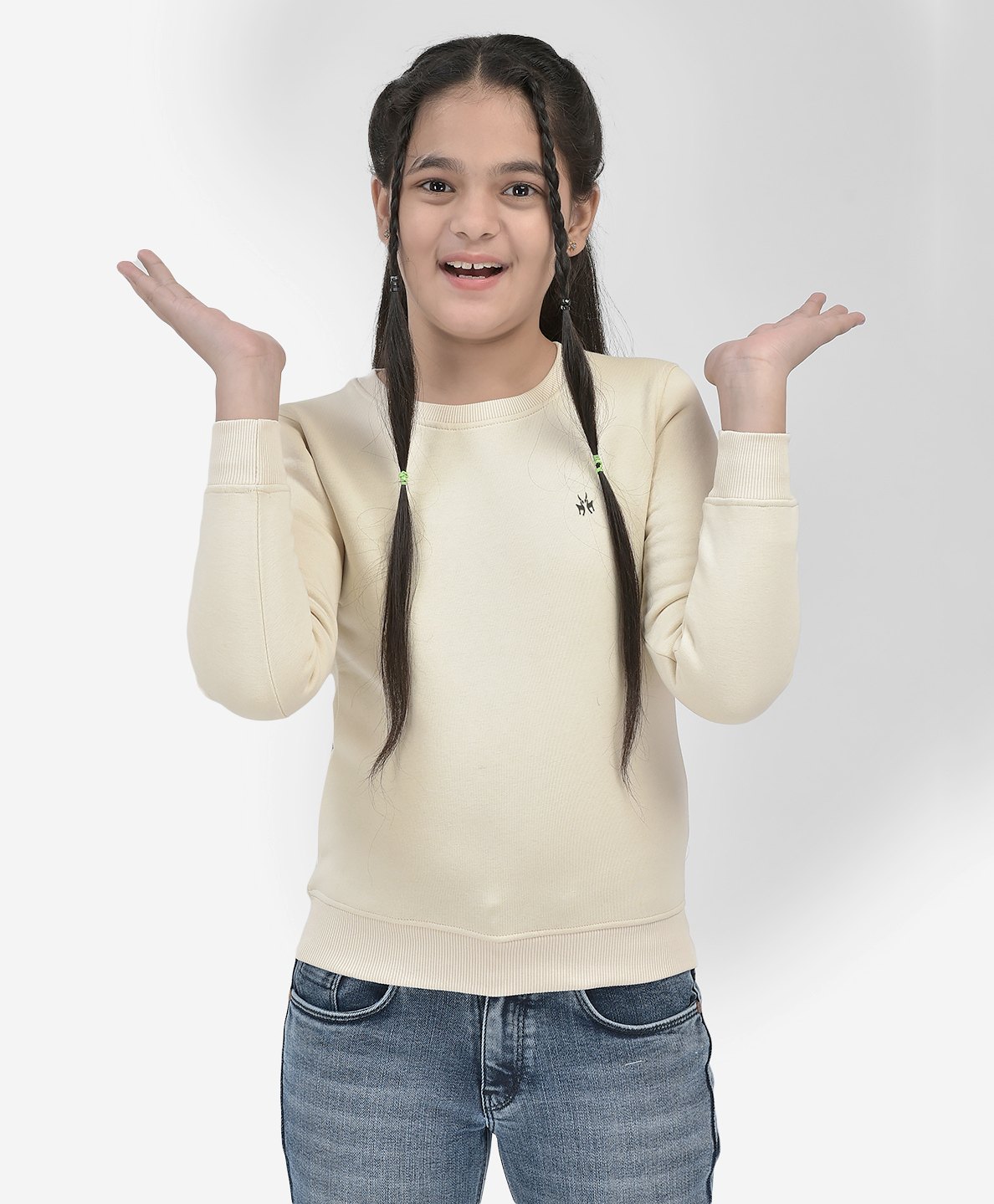 CRIMSOUNE CLUB Cotton Full Sleeves Solid Sweatshirt - Beige-picture-14