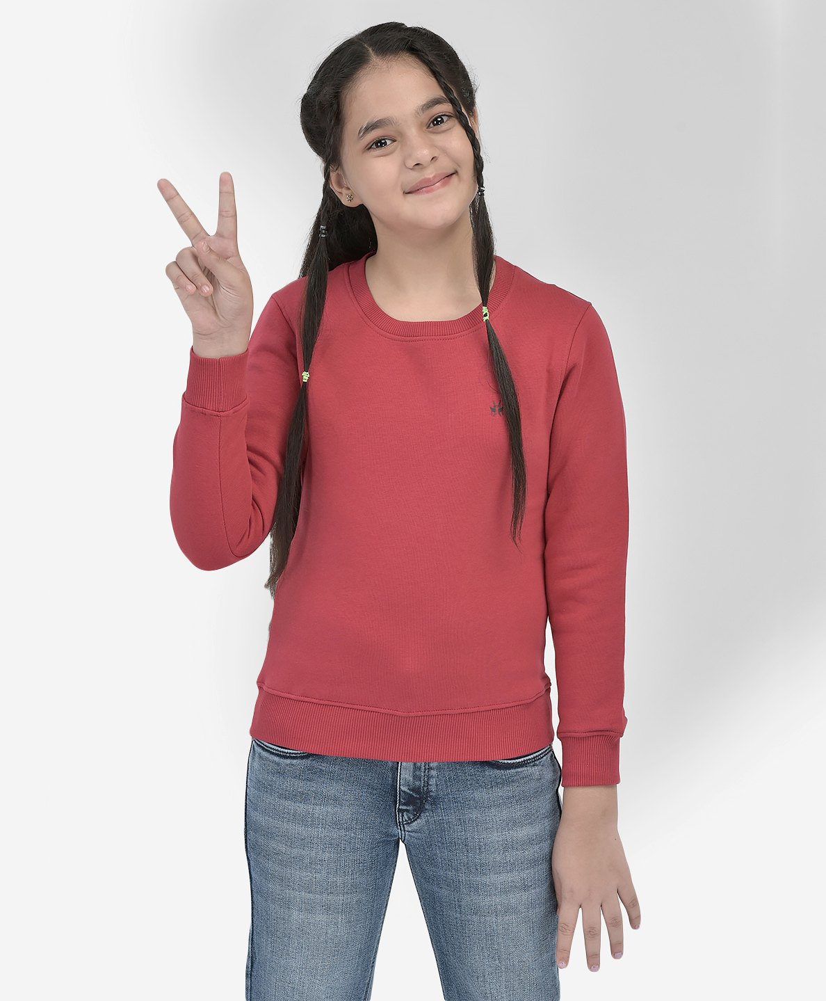 CRIMSOUNE CLUB Cotton Full Sleeves Solid Sweatshirt - Red-image-47